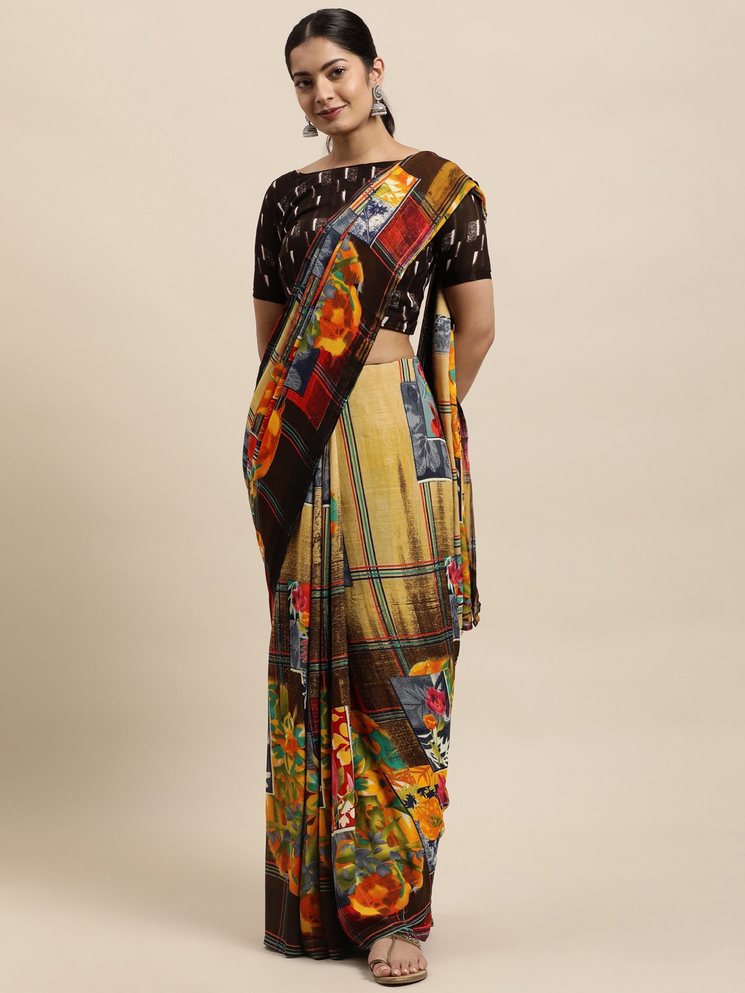 

KALINI Multicoloured Floral Georgette Printed Saree, Multi