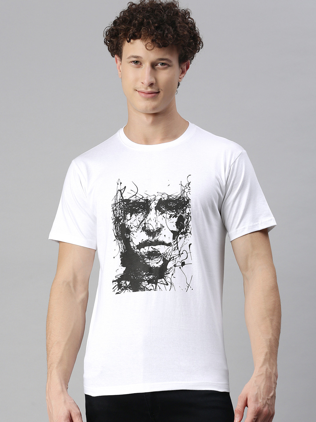 

BRATMA Men White Printed T-shirt