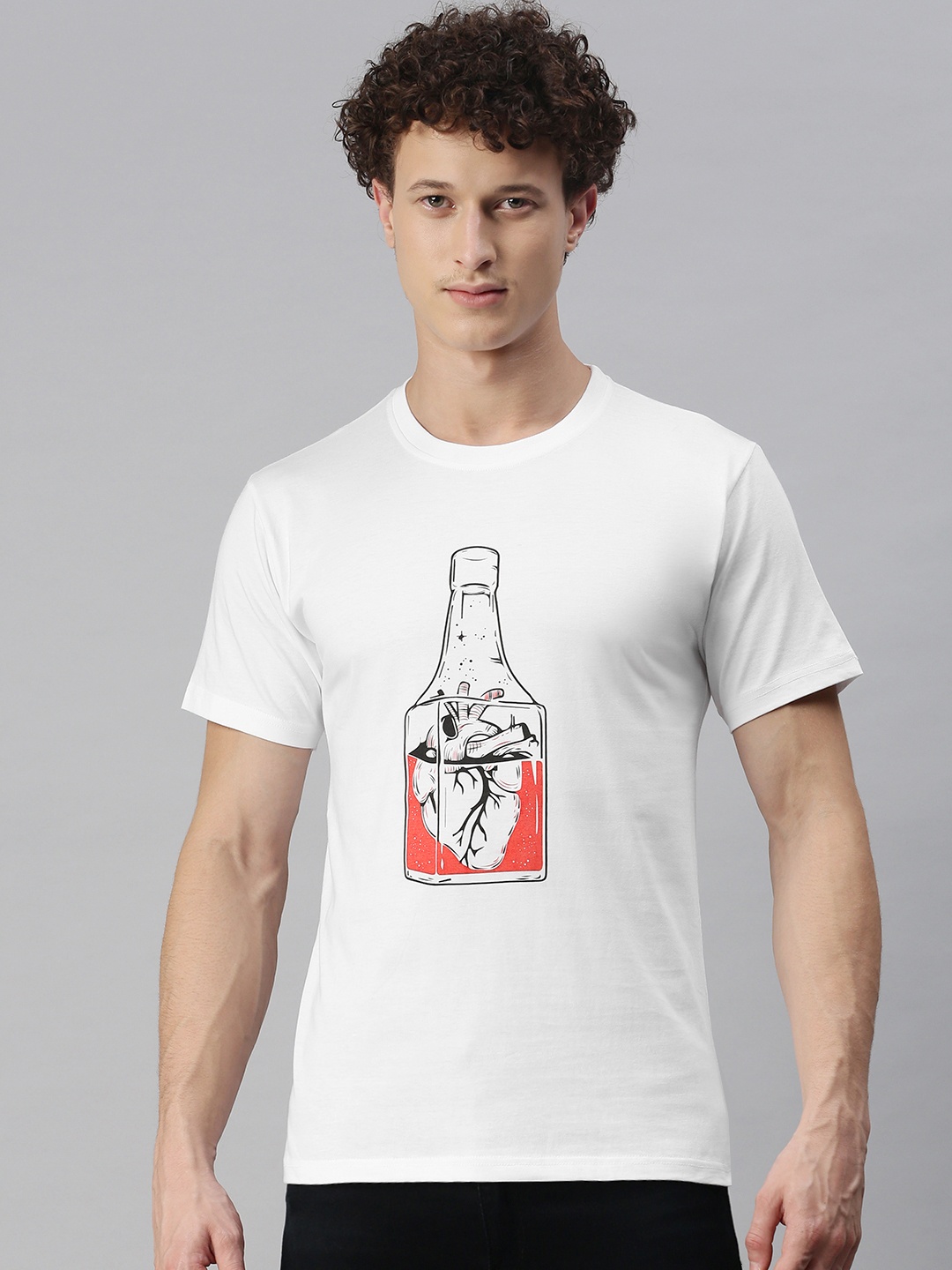 

BRATMA Men White Printed T-shirt