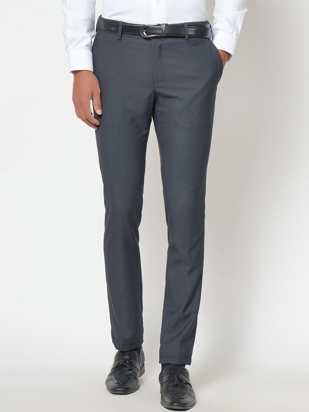 

Blackberrys Men Grey B-95 Slim Fit Formal Trousers
