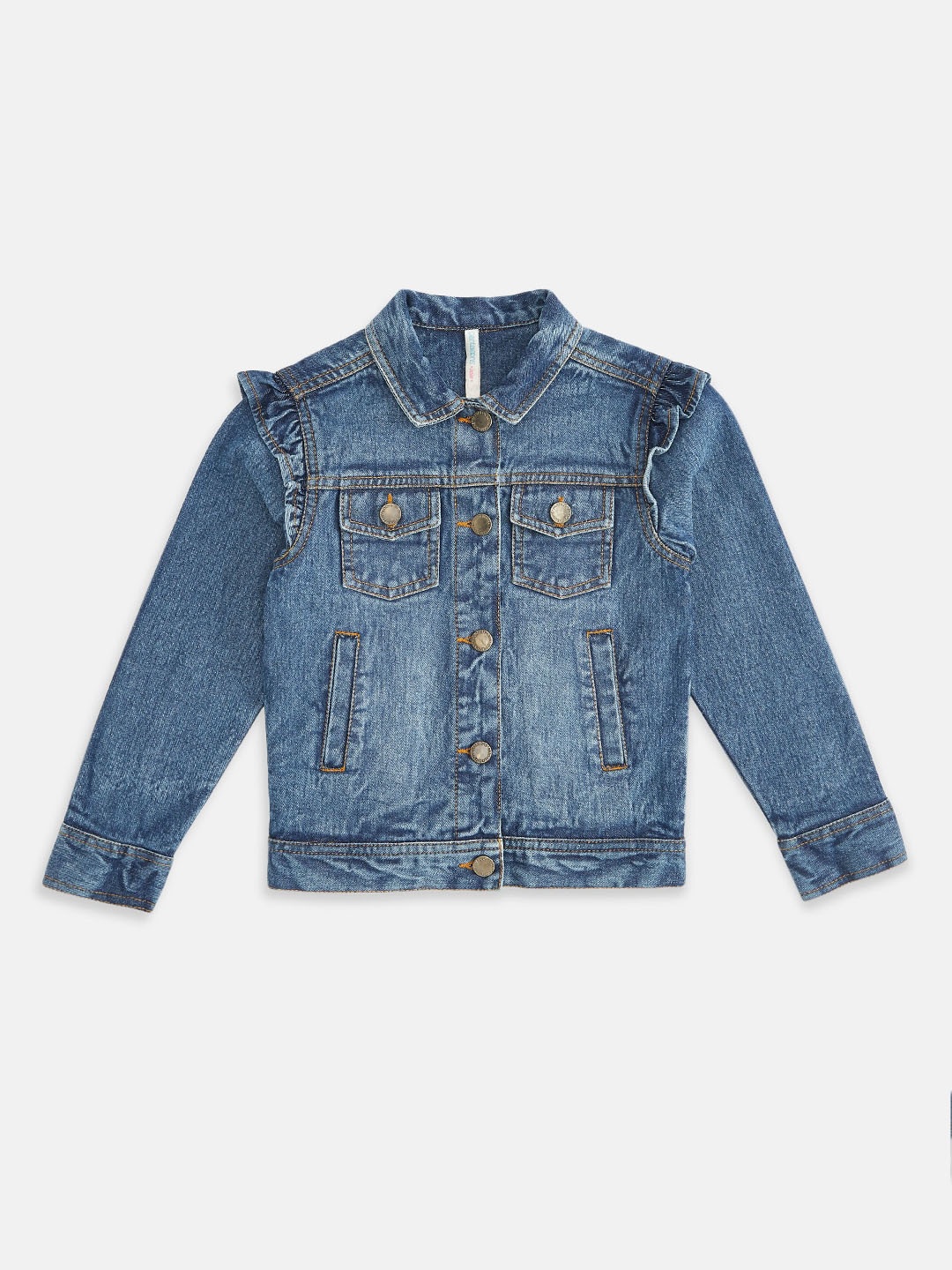 

Pantaloons Junior Girls Blue Washed Denim Jacket