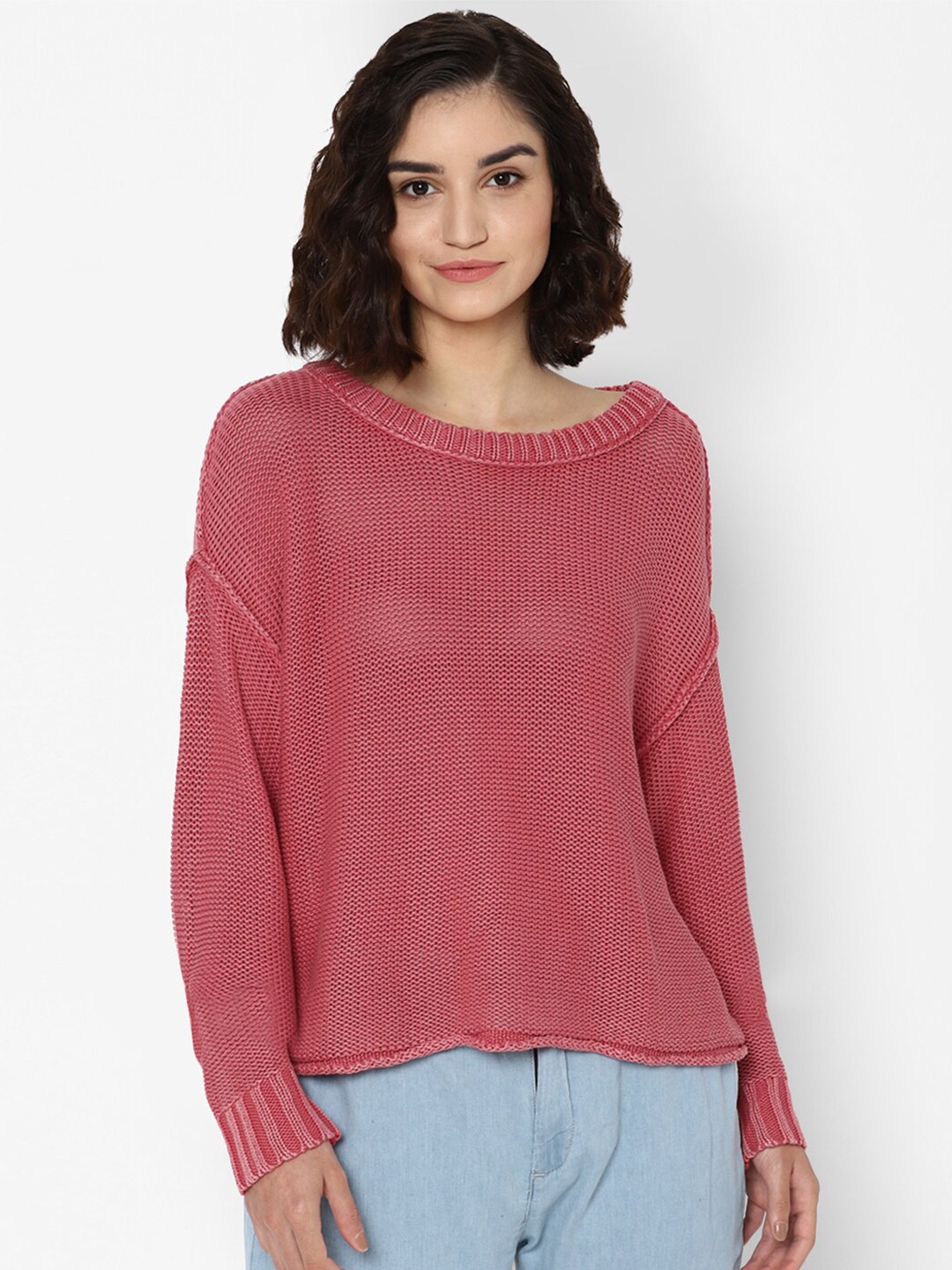 

AMERICAN EAGLE OUTFITTERS Women Pink Pullover Sweater