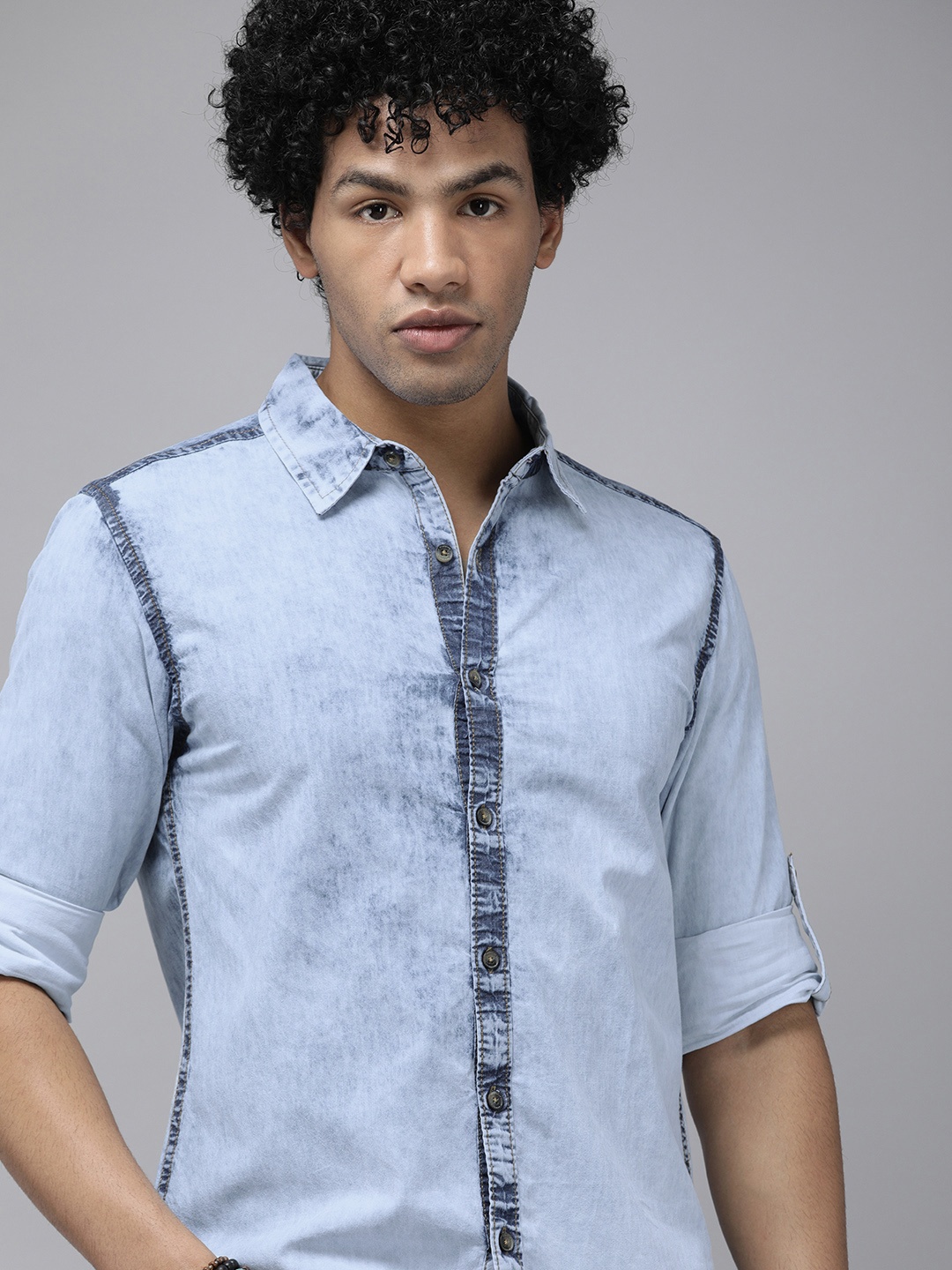 

Roadster Men Blue Opaque Pure Cotton Casual Shirt