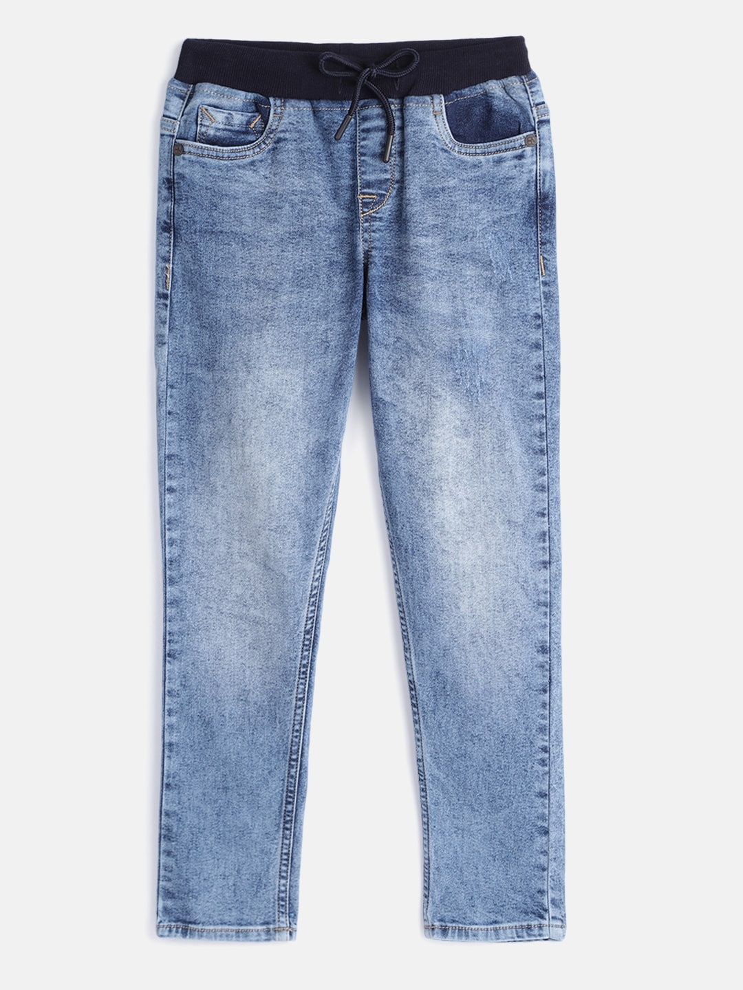 

HERE&NOW Boys Blue Slim Fit Light Fade Stretchable Jeans