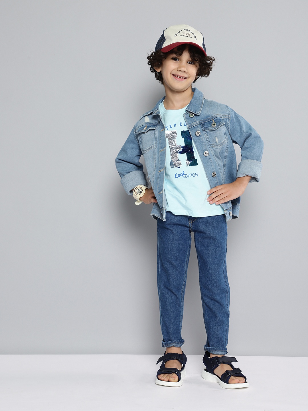 

HERE&NOW Boys Blue Slim Fit Stretchable Jeans