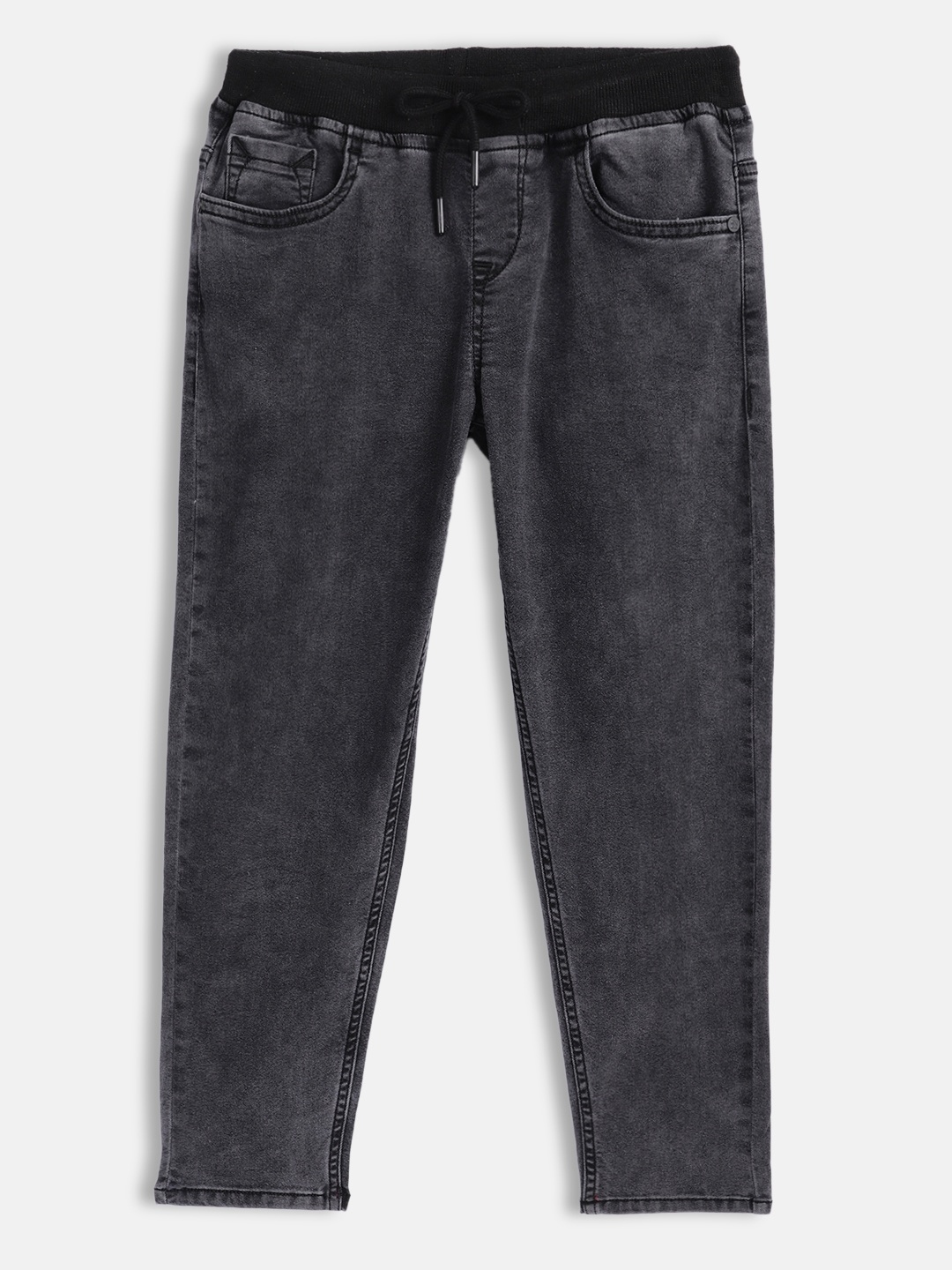 

HERE&NOW Boys Black Light Fade Mid-Rise Regular Fit Stretchable Jeans