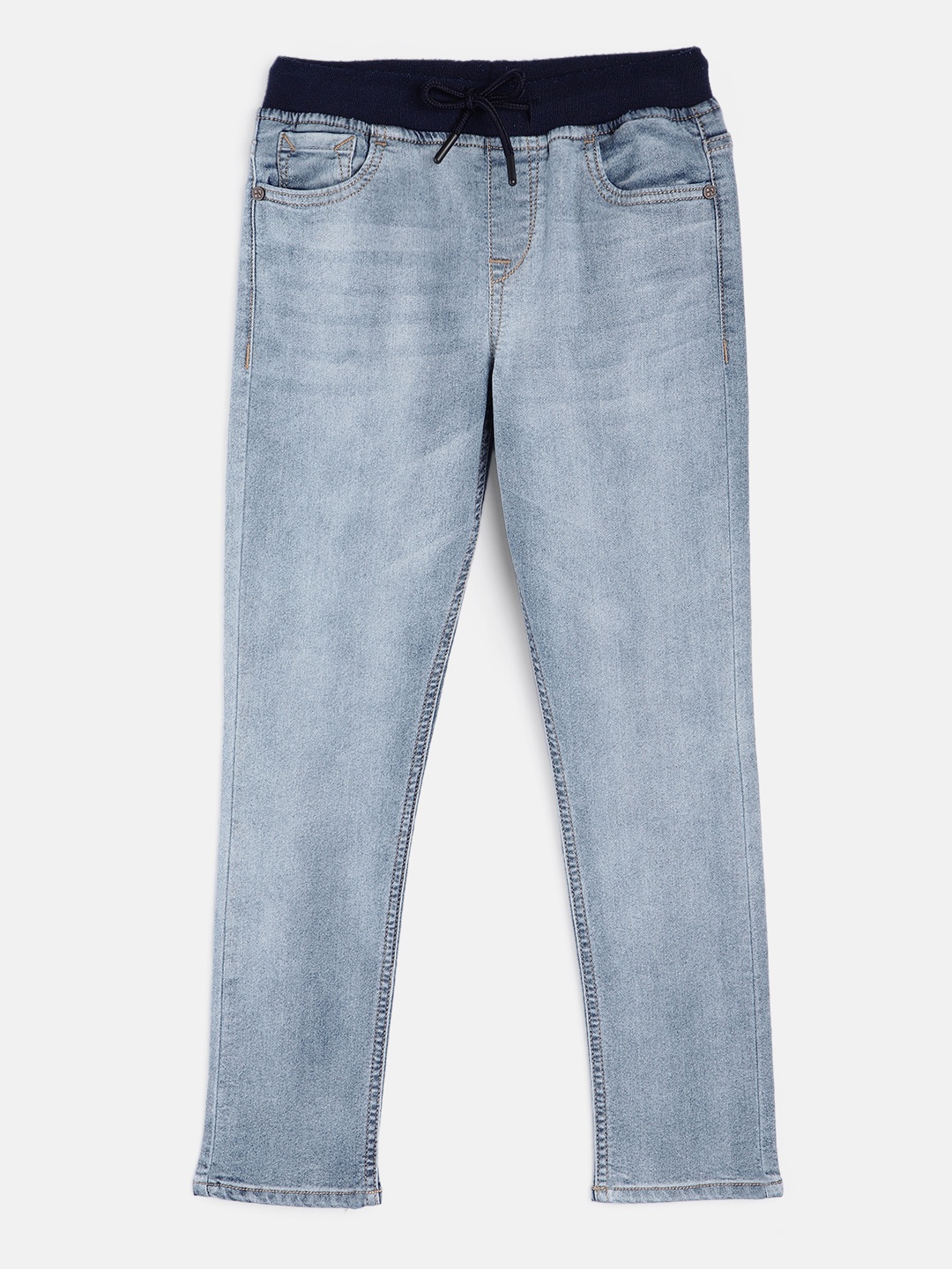 

HERE&NOW Boys Blue Light Fade Mid-Rise Stretchable Jeans