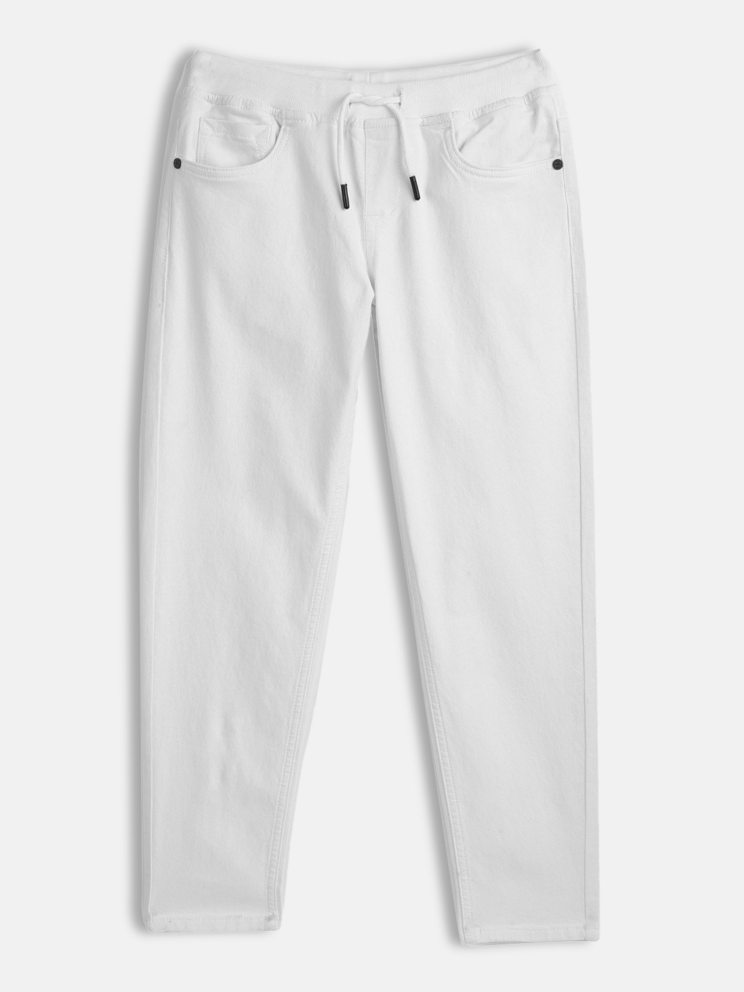 

HERE&NOW Boys White Mid-Rise Regular Fit Clean Look Stretchable Jeans