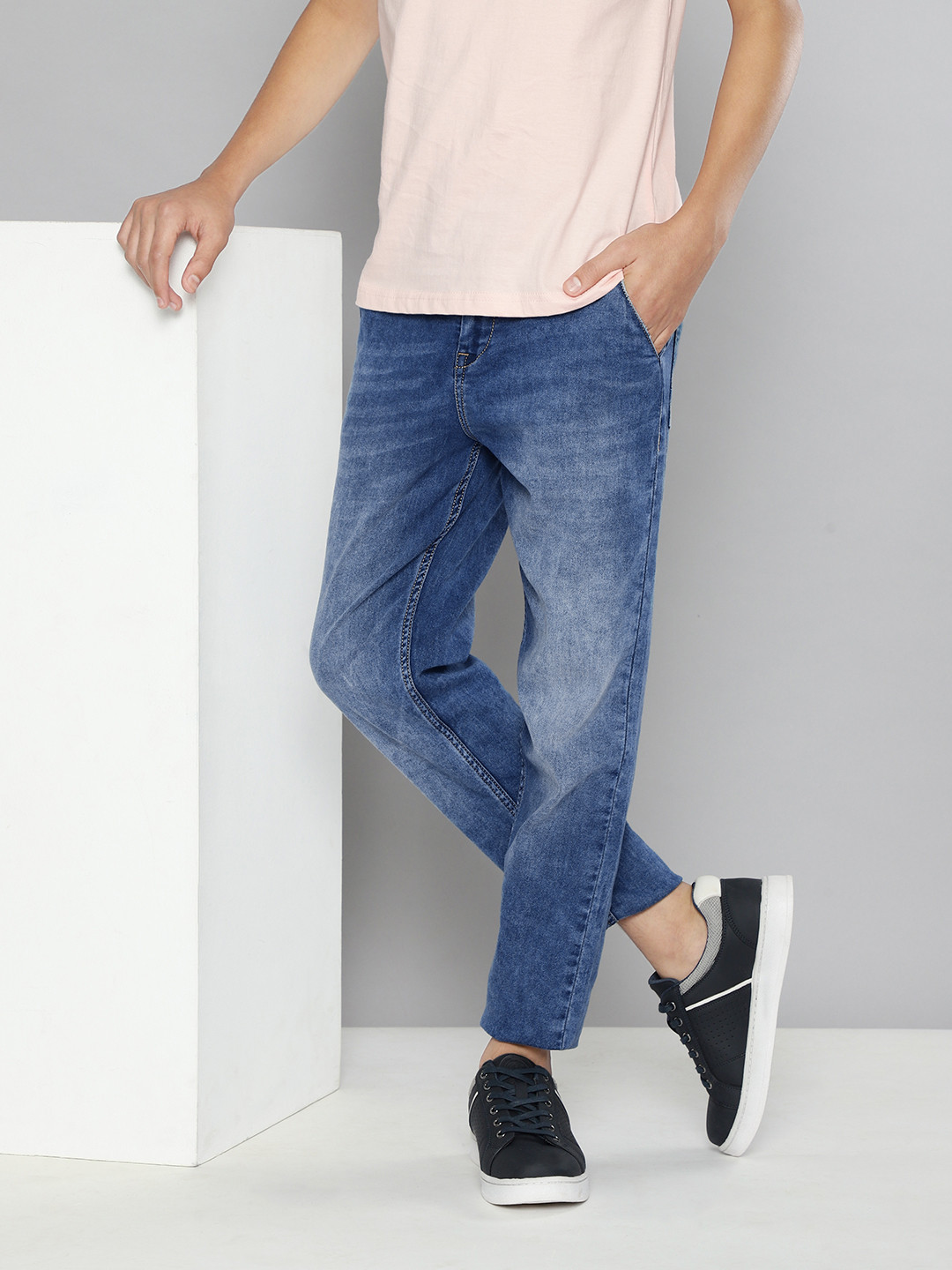 

HERE&NOW Boys Blue Slim Fit Light Fade Stretchable Jeans