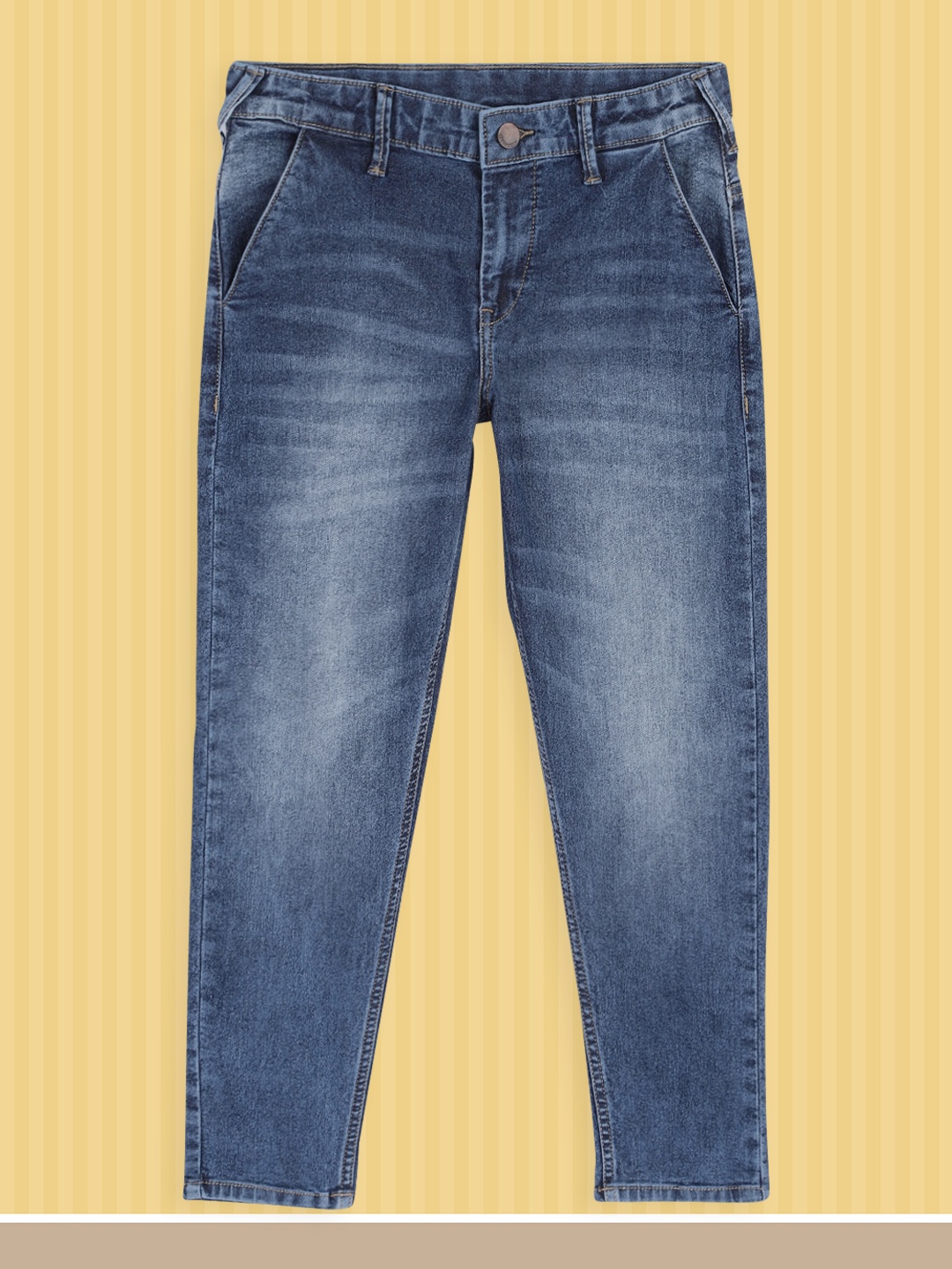 

HERE&NOW Boys Blue Slim Fit Light Fade Stretchable Jeans