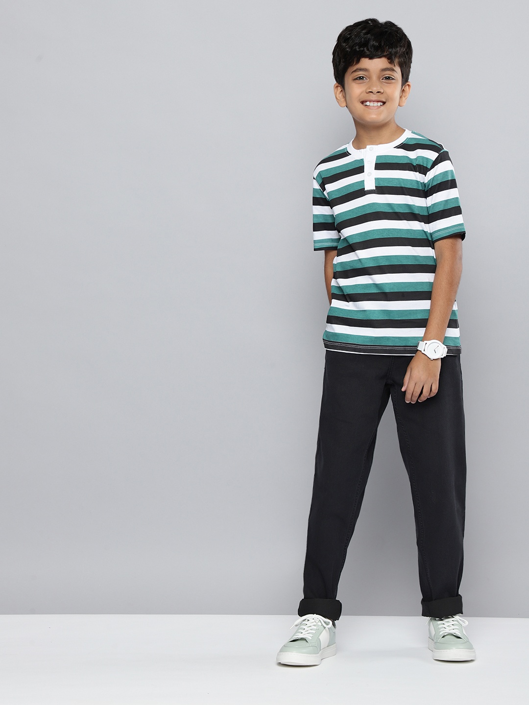 

HERE&NOW Boys Charcoal Black Stretchable Jeans