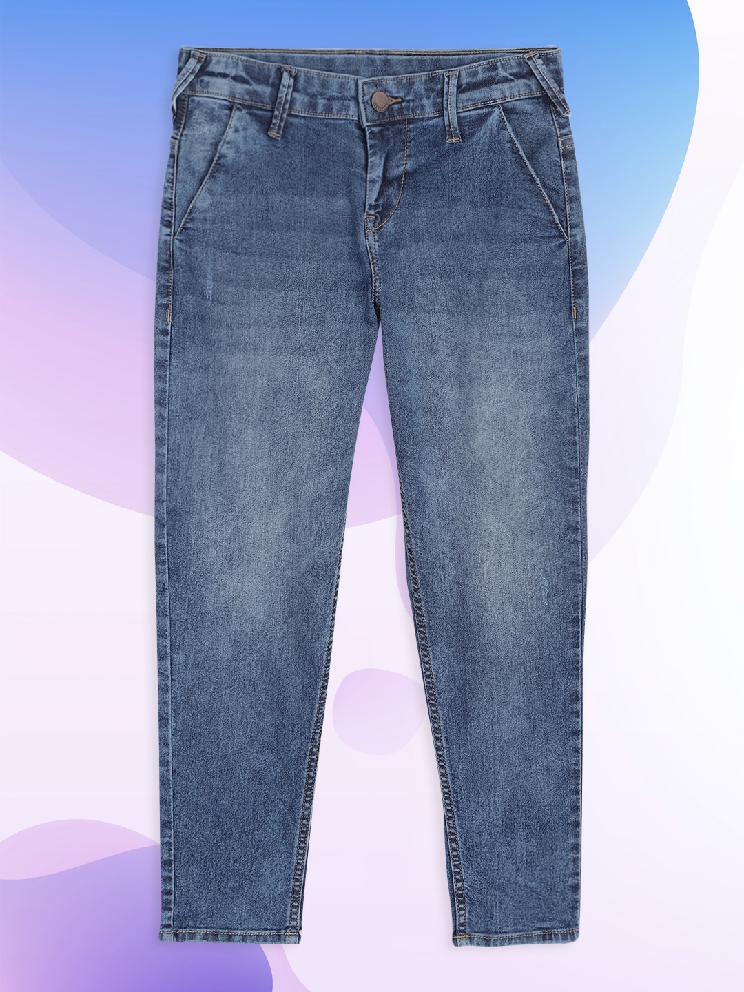 

HERE&NOW Boys Blue Slim Fit Light Fade Stretchable Jeans