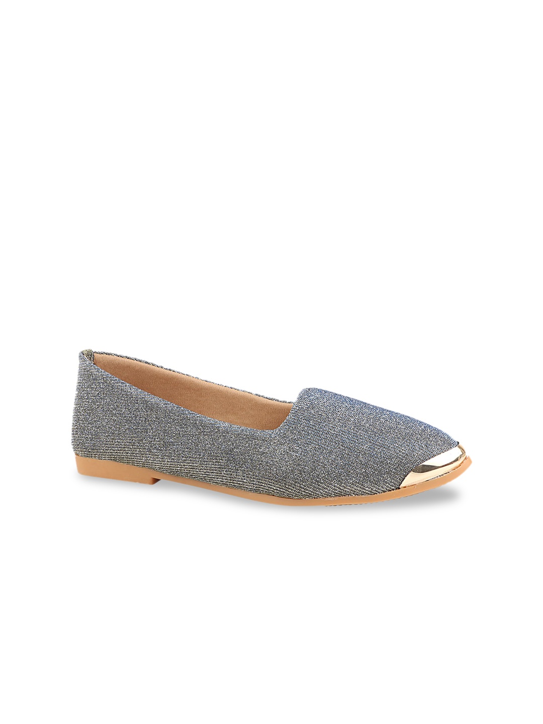 

Shoetopia Women Grey Embellished Ballerinas Flats