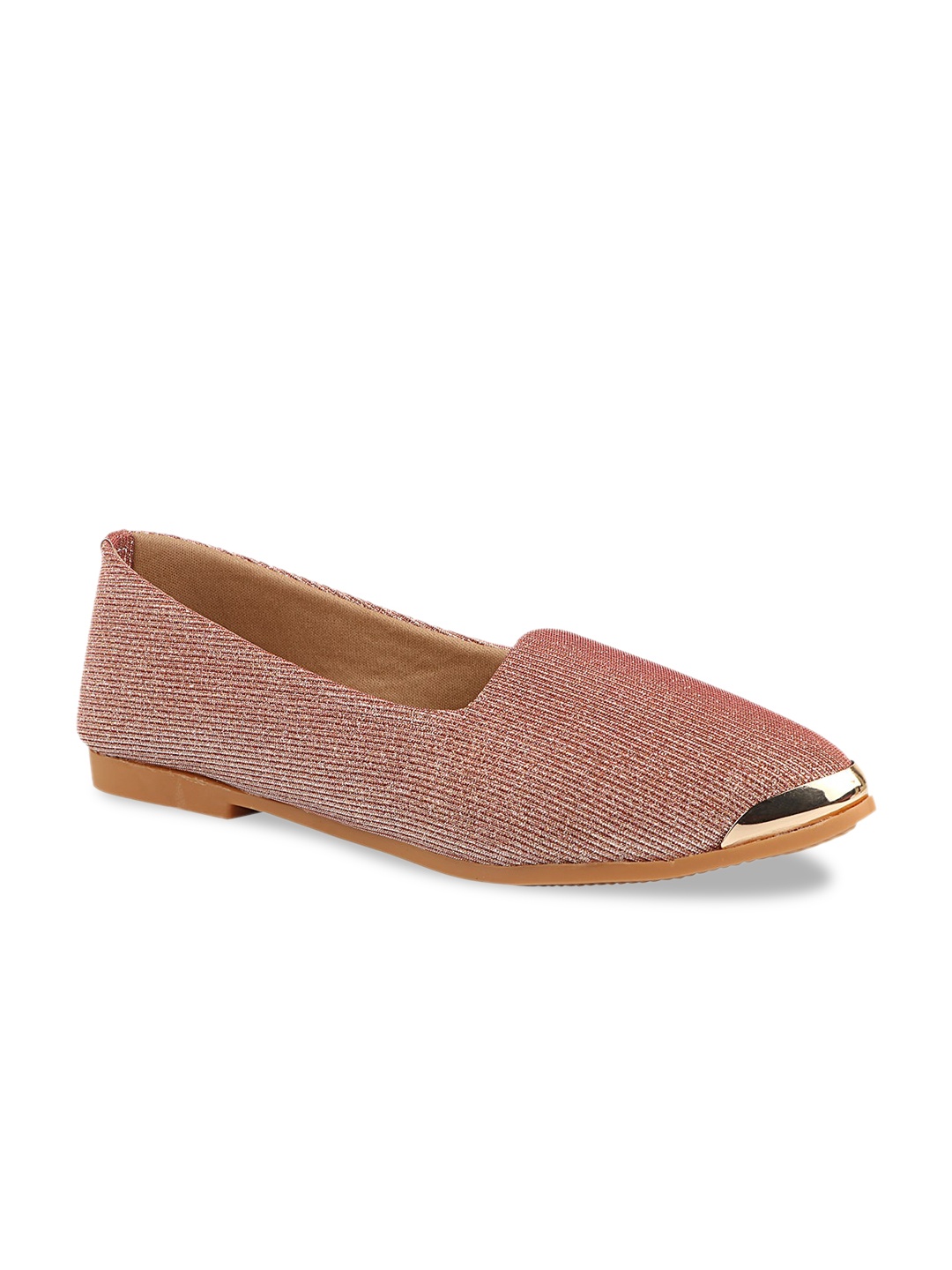 

Shoetopia Women Pink Textured Ballerinas Flats