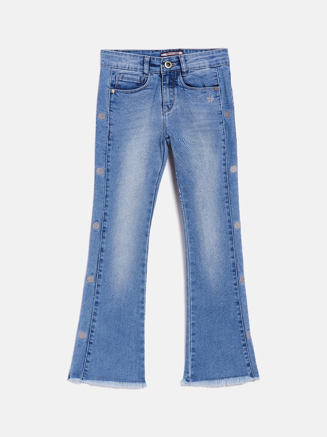 

Crimsoune Club Girls Blue Bootcut Heavy Fade Stretchable Jeans