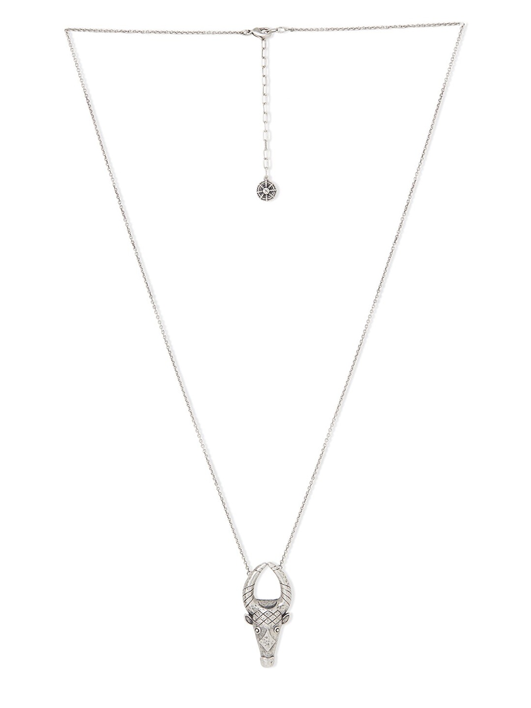 

Masaba Women Silver-Toned Ghana Mask Pendant With Chain