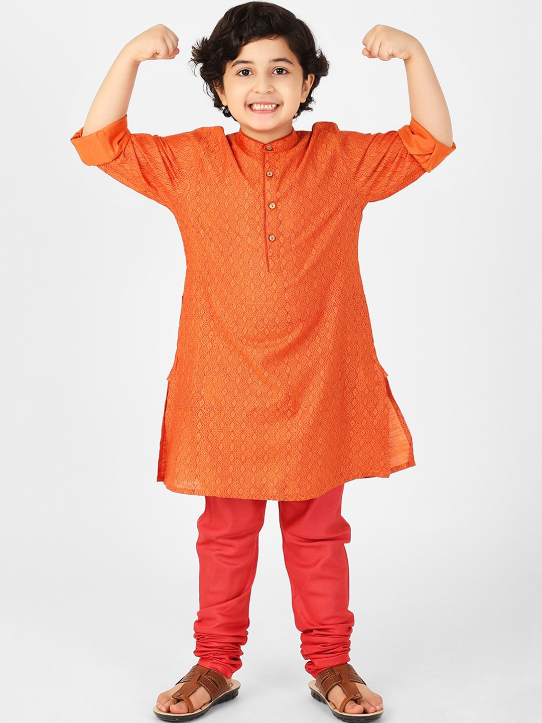 

Fabindia Boys Orange Kurta