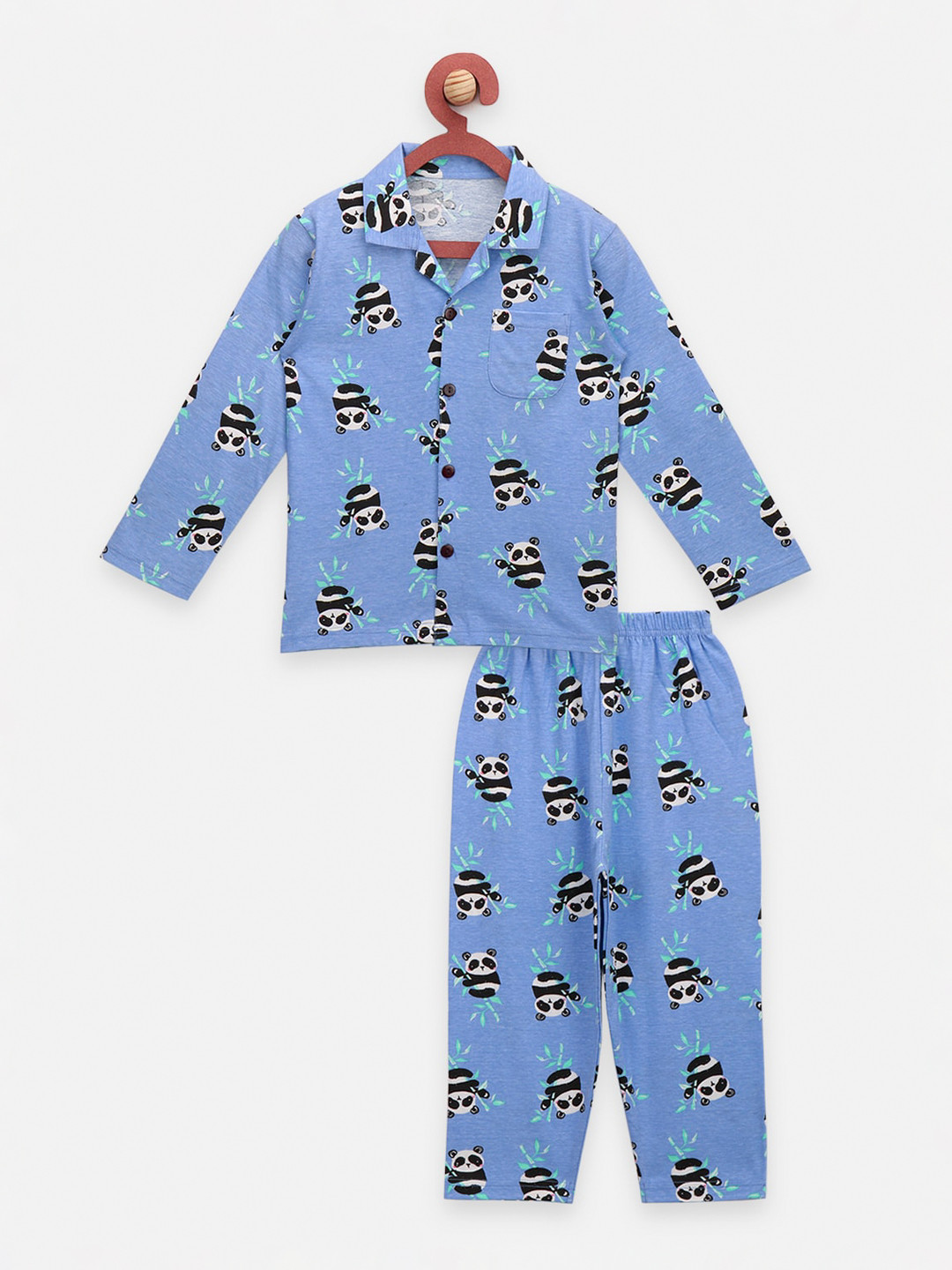 

LilPicks Boys Blue Panda Printed NightSuit