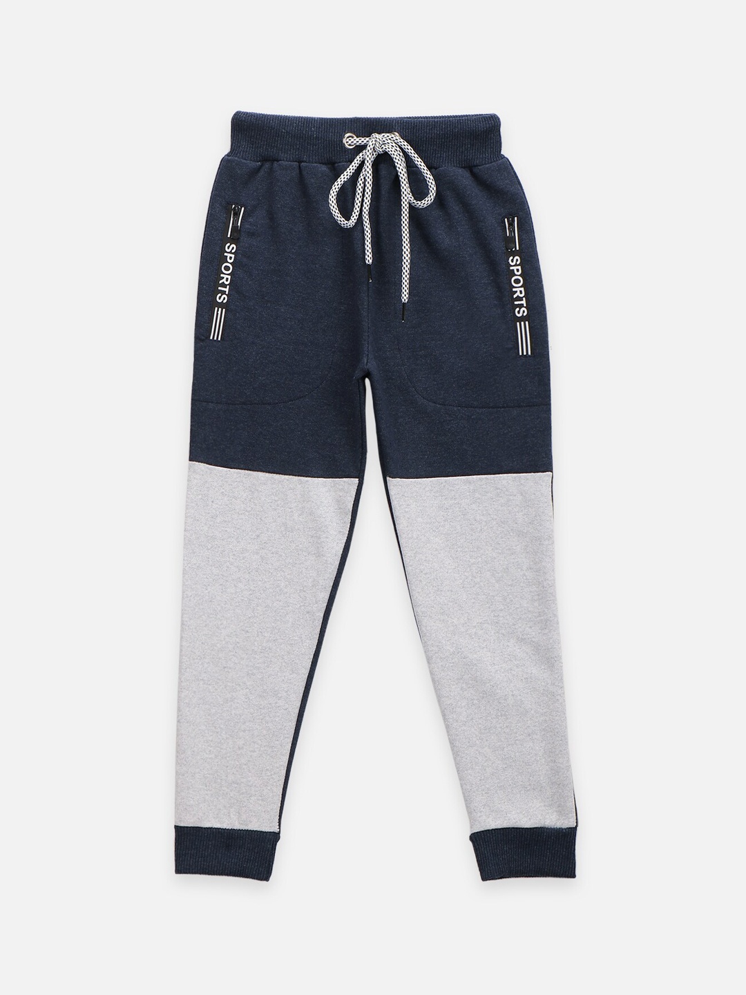 

LilPicks Boys Blue & Grey Colourblocked Relaxed-Fit Joggers