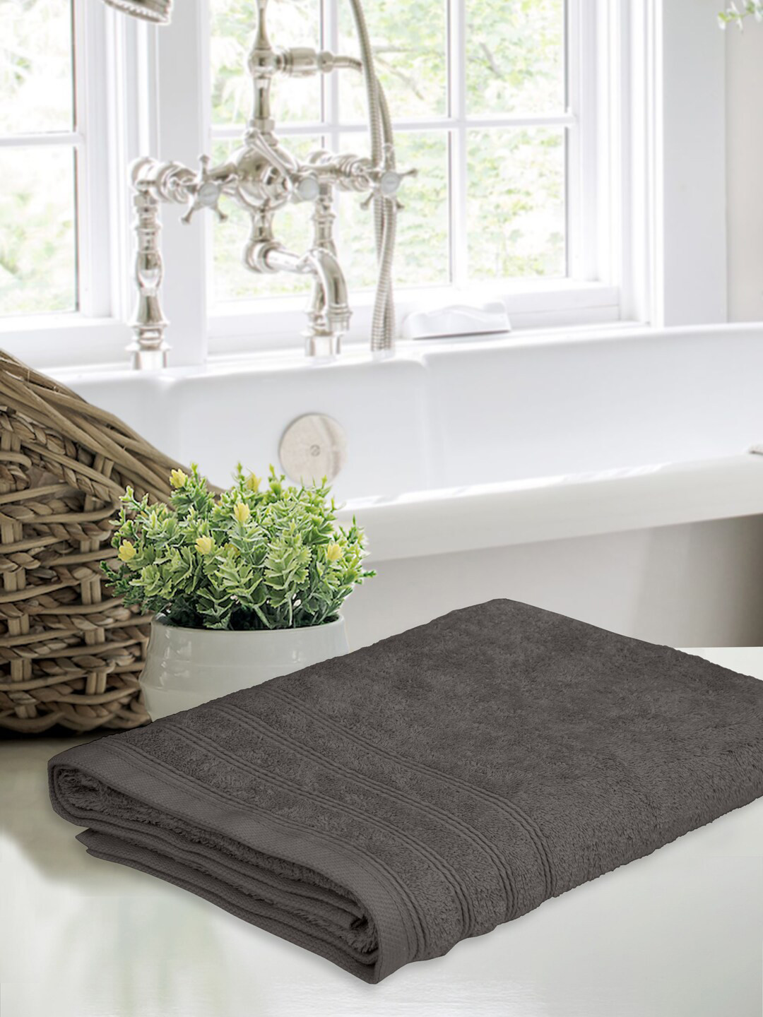 

Home Fresh Grey Solid Pure Cotton 450 GSM Bath Towel