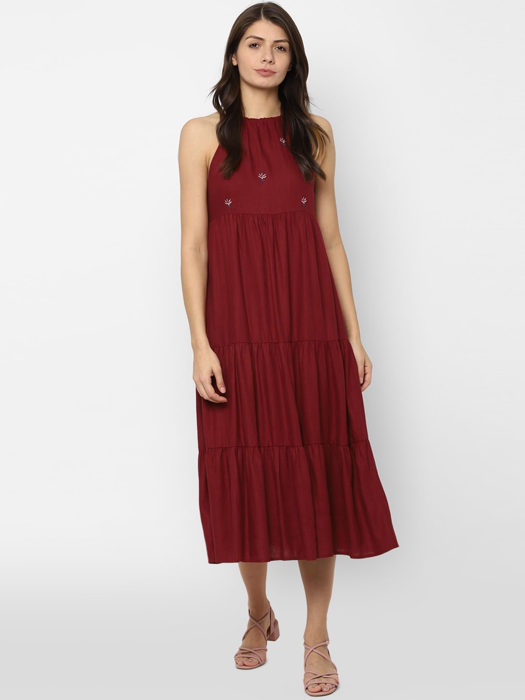 

Allen Solly Woman Maroon A-Line Midi Dress