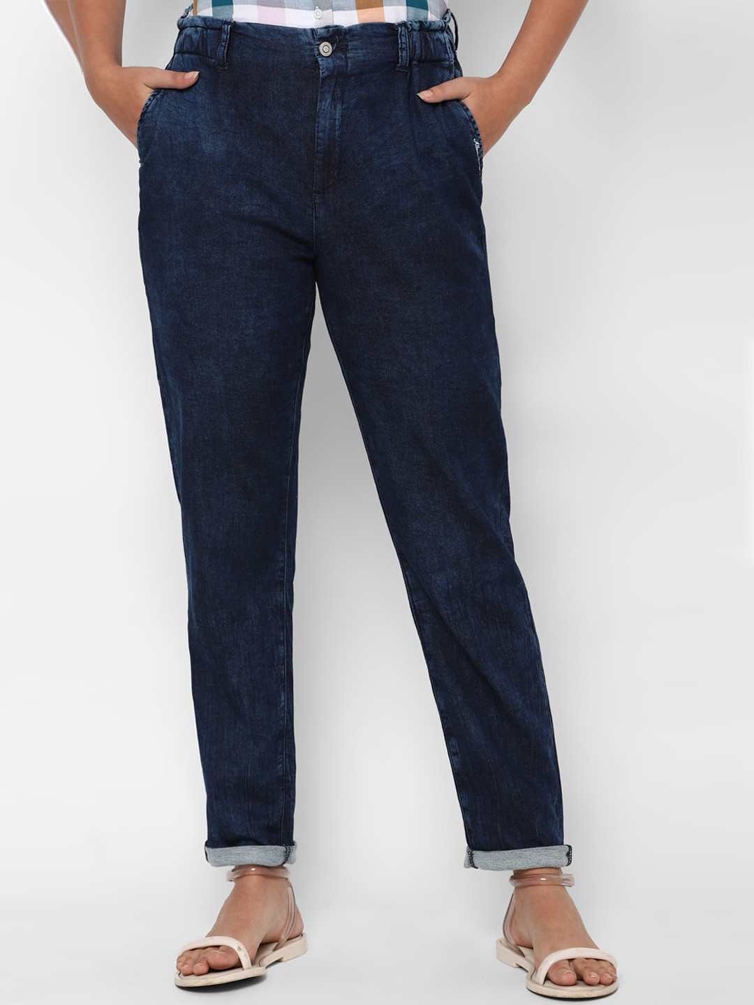 

Allen Solly Woman Navy Blue No Fade Clean Look Mid-Rise Jeans