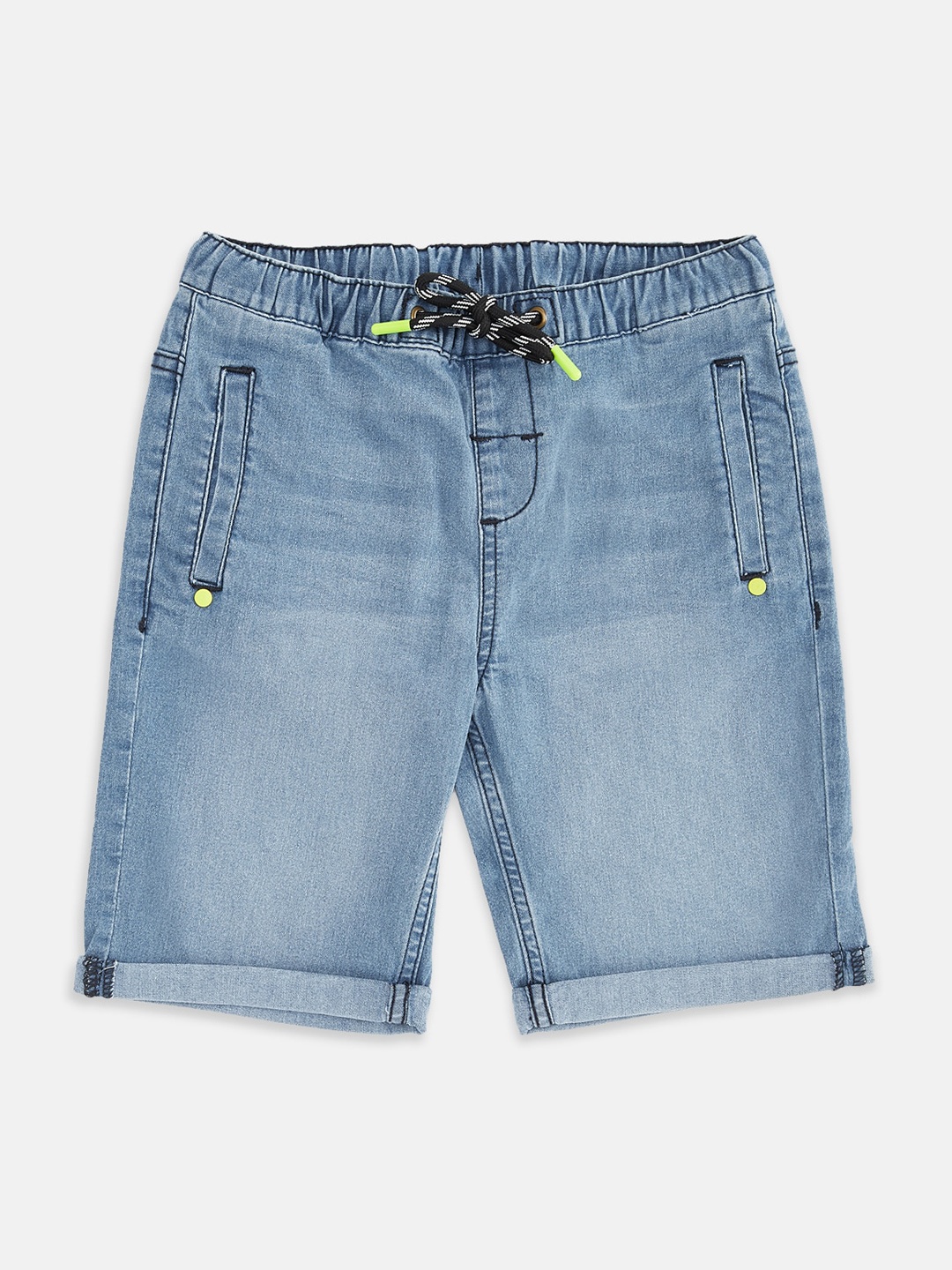 

Pantaloons Junior Boys Blue Washed Denim Shorts