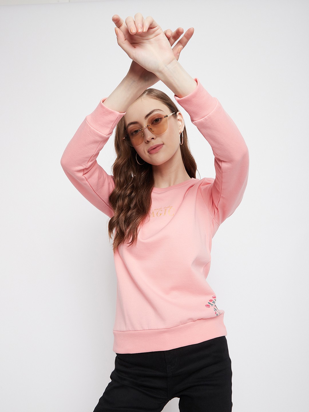 

Crimsoune Club Women Pink Printed Sweatshirt