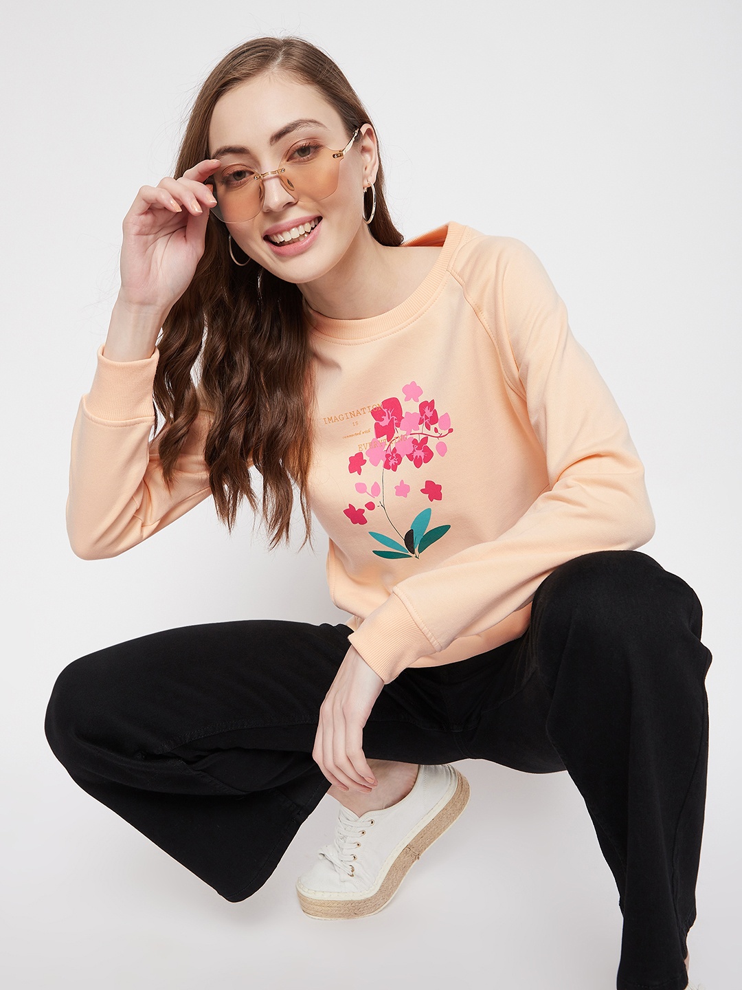 

Crimsoune Club Women Orange Printed Sweatshirt