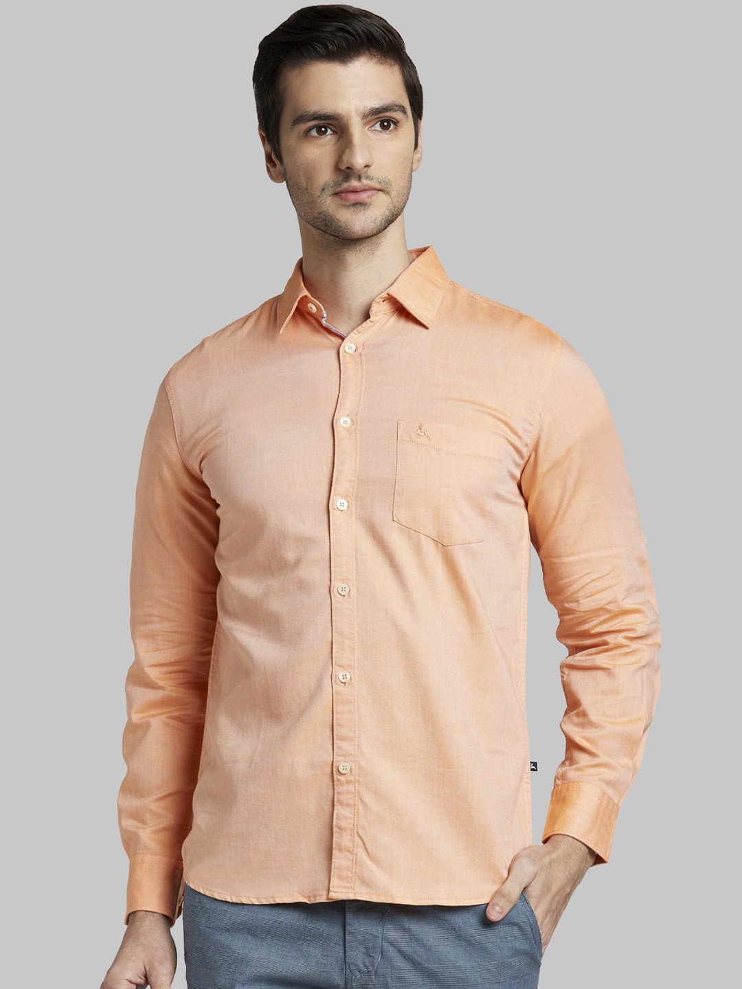 

Parx Men Orange Slim Fit Cotton Casual Shirt
