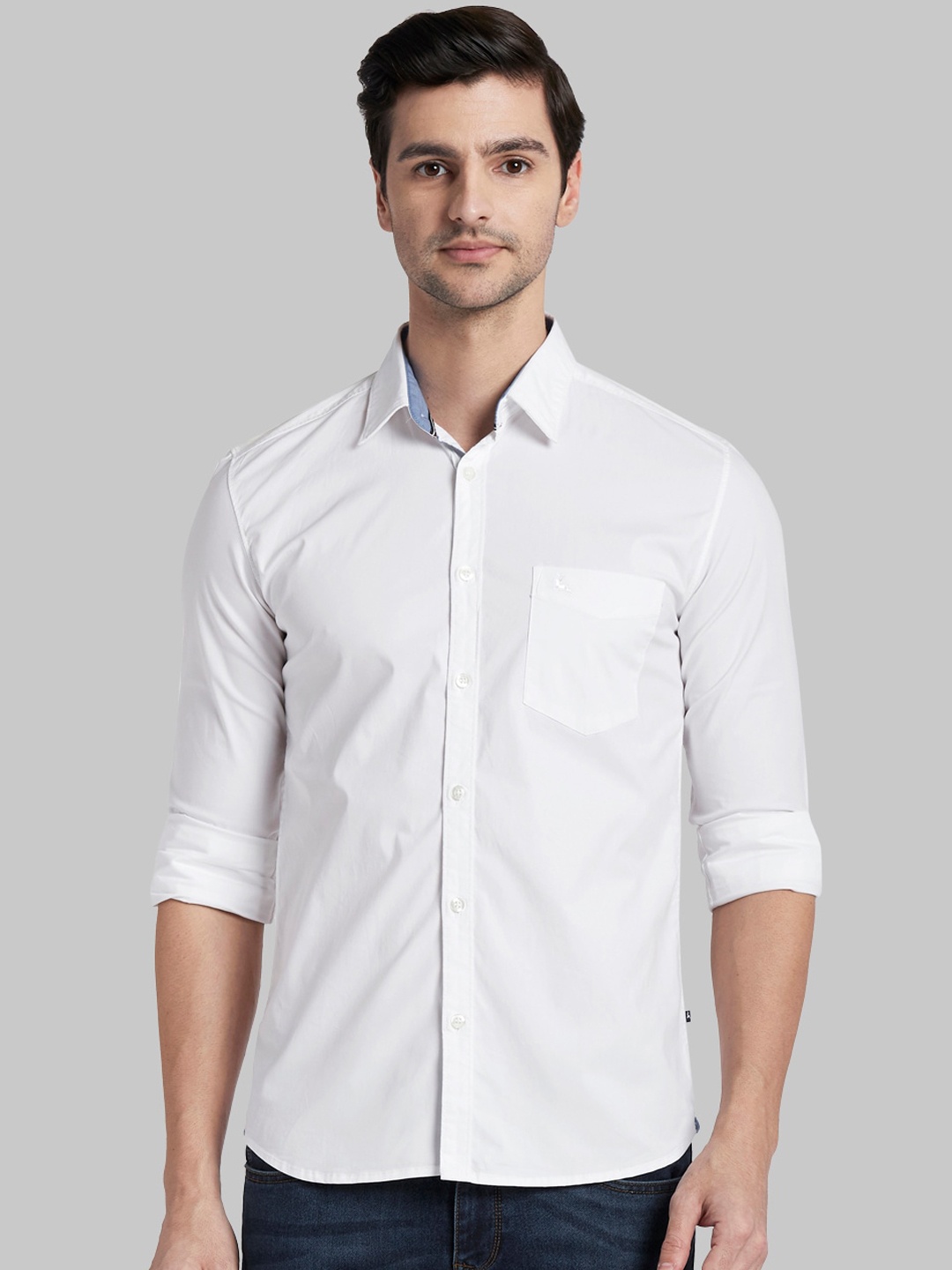 

Parx Men White Slim Fit Opaque Casual Shirt