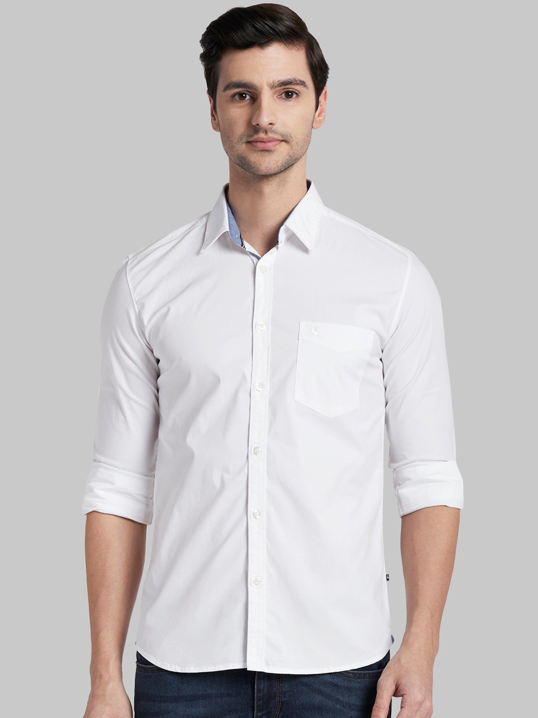 

Parx Men White Slim Fit Opaque Casual Shirt