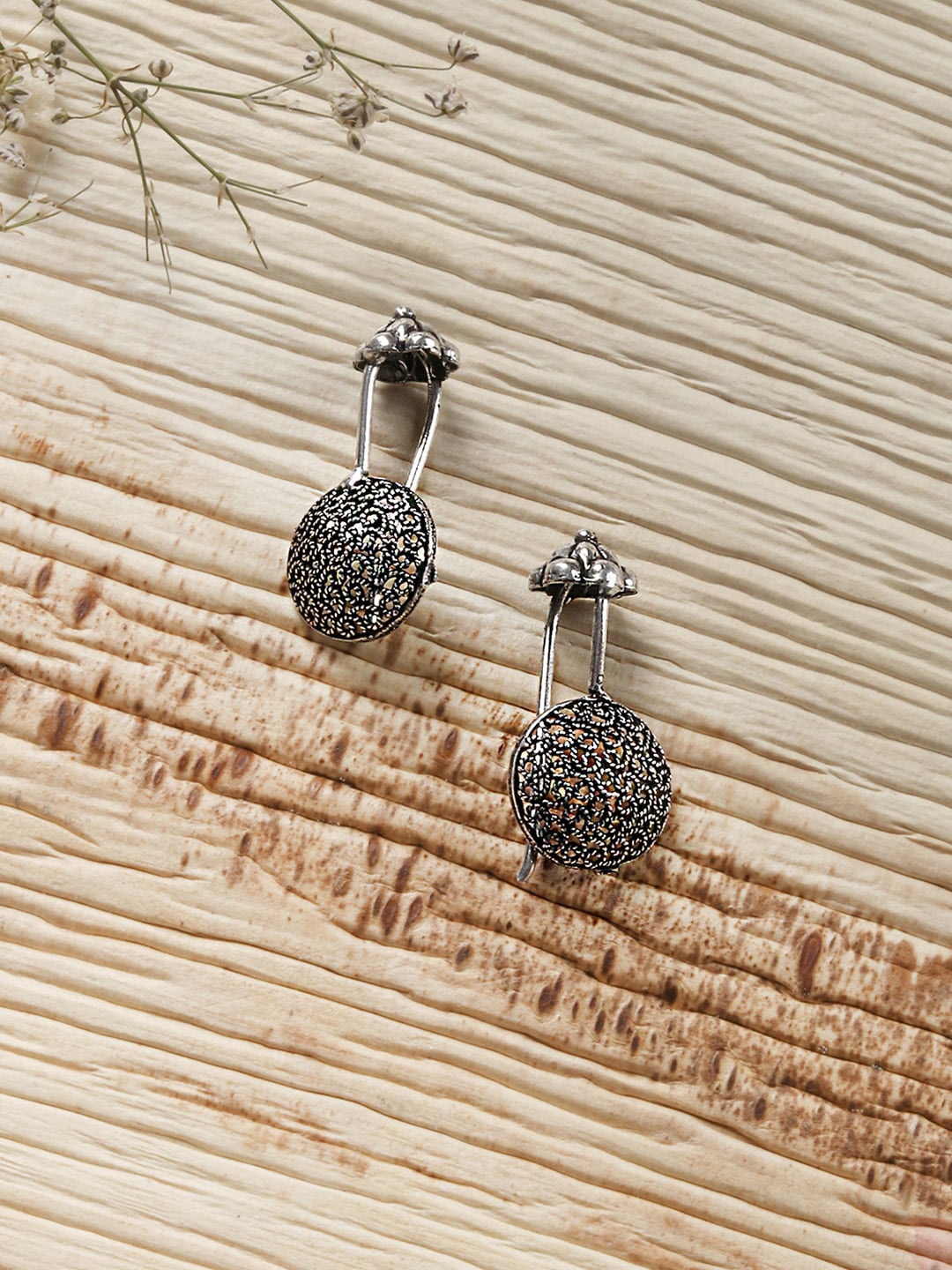 

TEEJH Silver-Plated Contemporary Ear Cuff Earrings