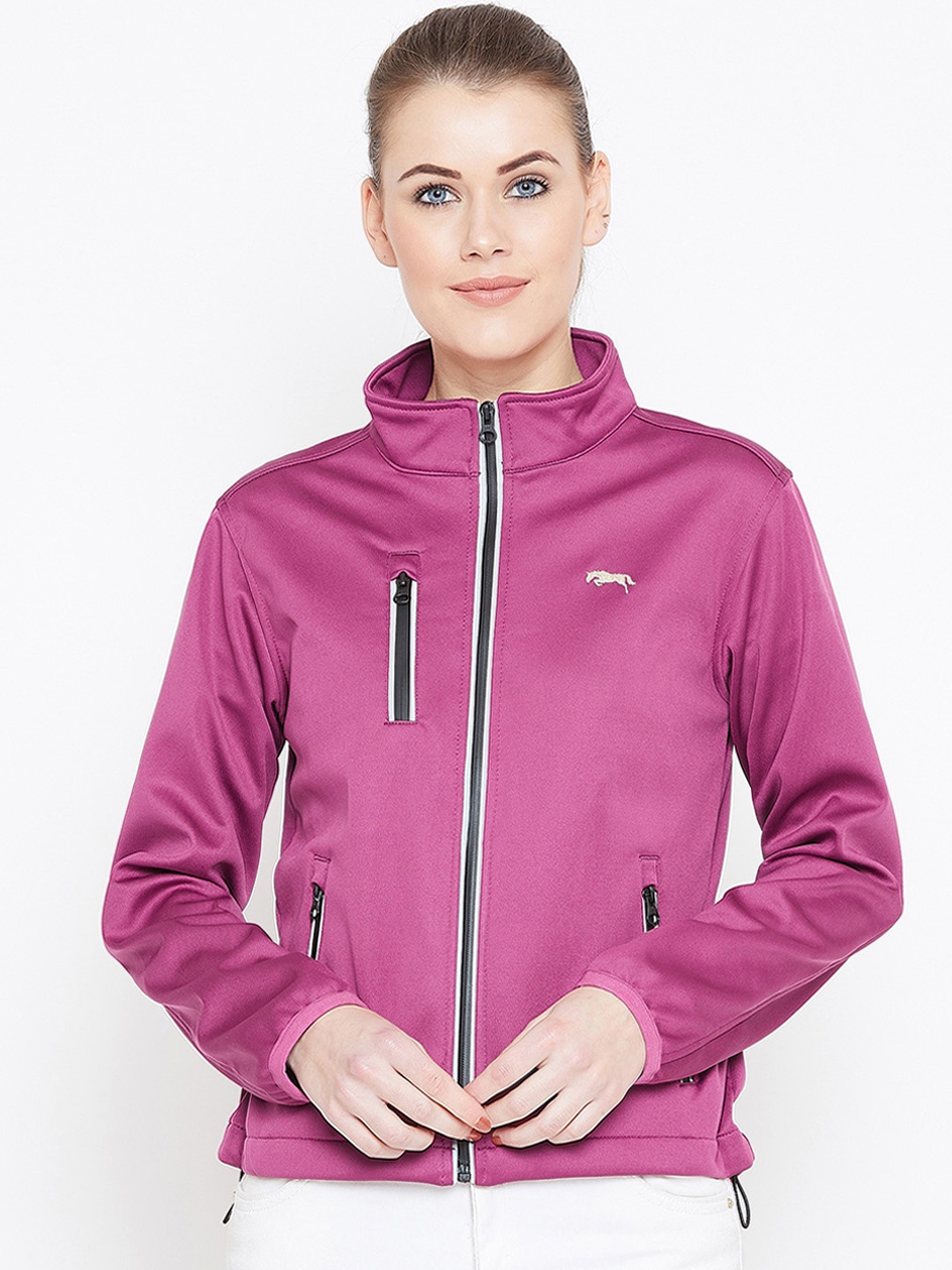 

JUMP USA Women Maroon Training or Gym Tailored Jacket