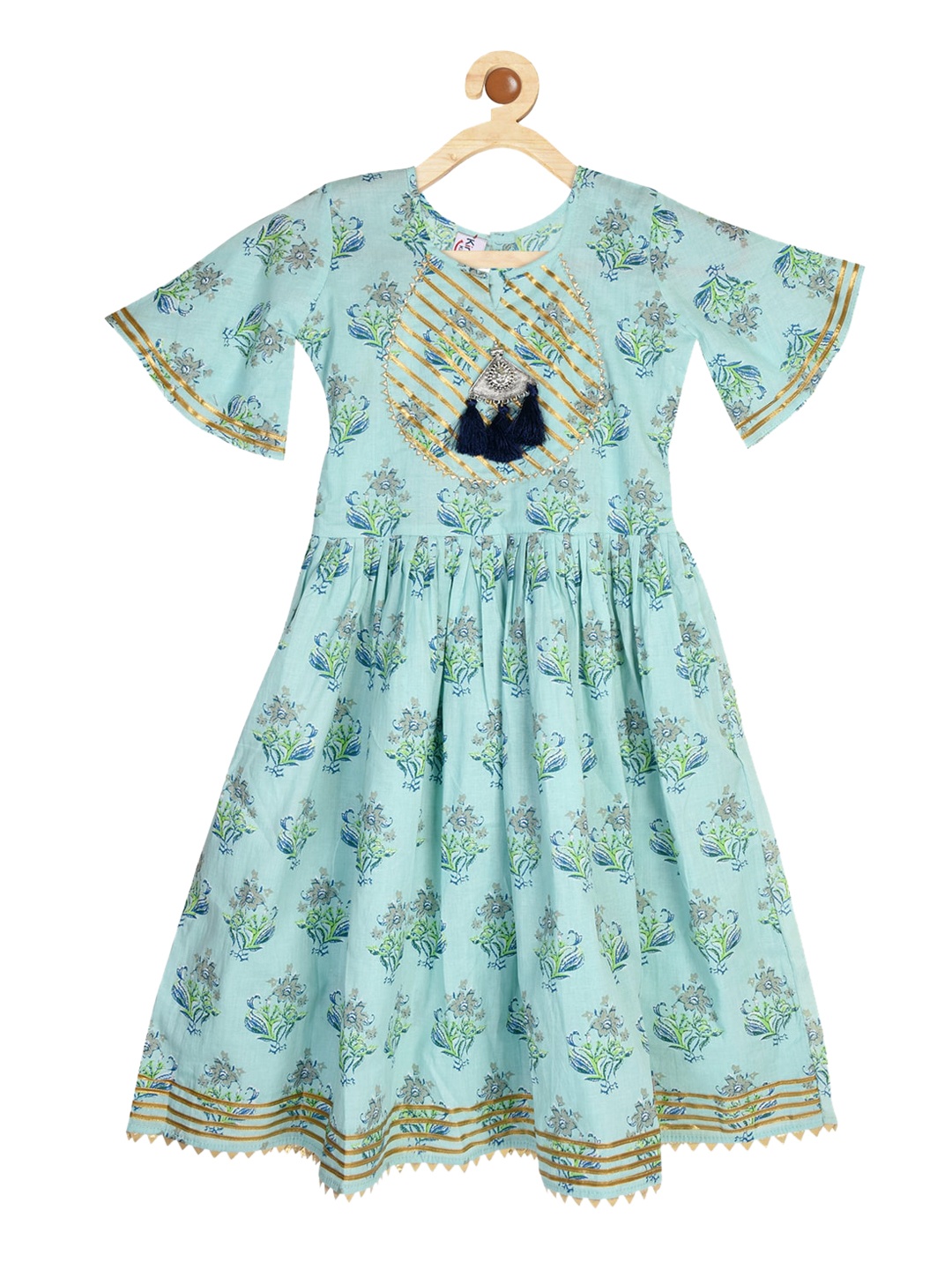 

Kinder Kids Blue & Green Floral Dress