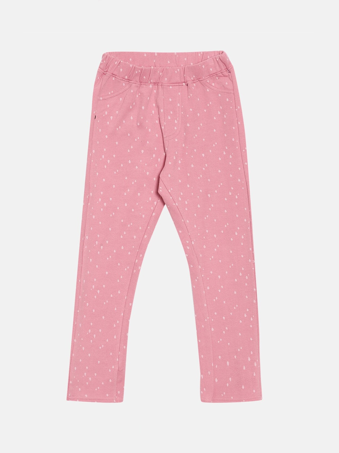 

Kryptic Girls Pink & White Printed Pure Cotton Track Pants