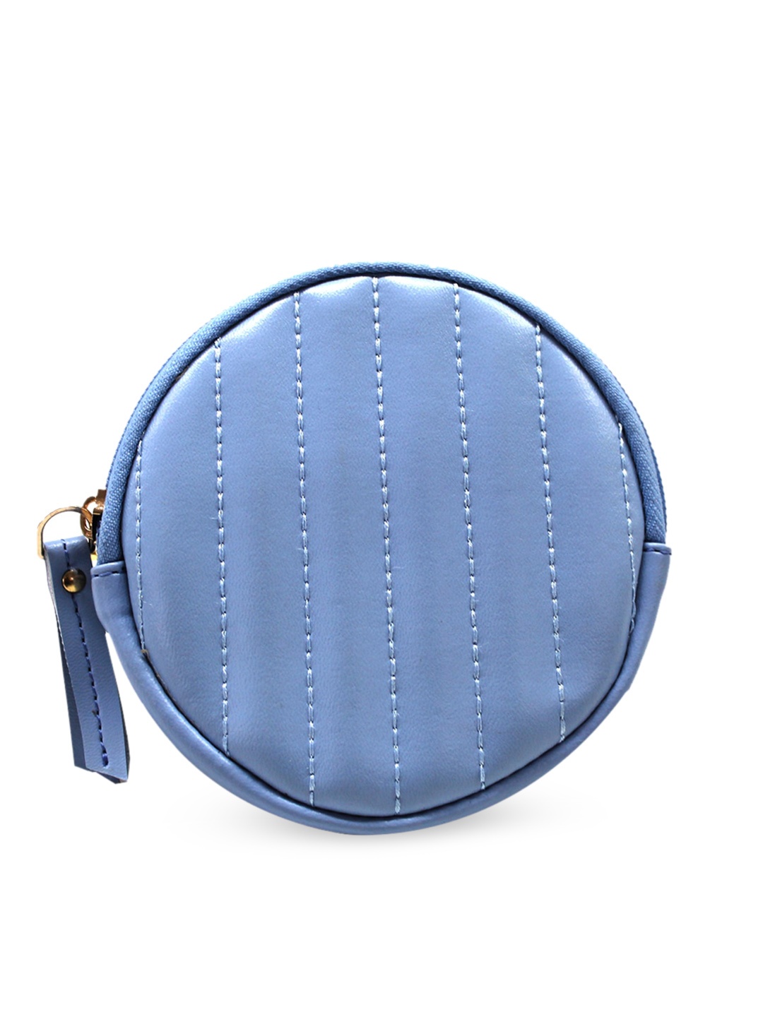 

KLEIO Women Textured Round Pouch, Turquoise blue