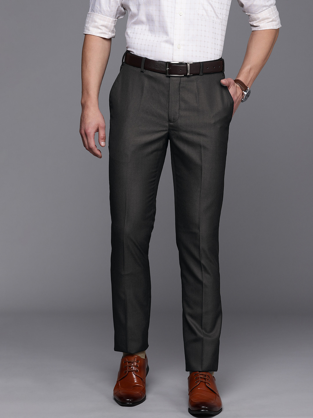 

Raymond Men Black Slim Fit Formal Trousers