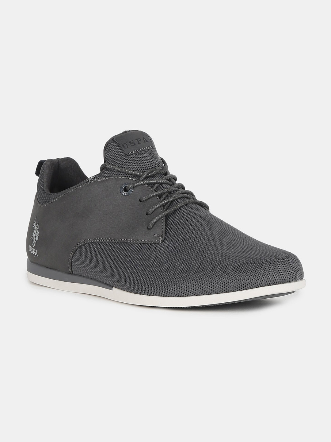

U S Polo Assn Men Grey Woven Design Sneakers