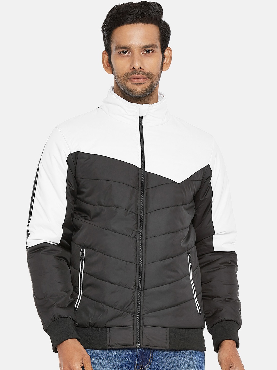 

Urban Ranger by pantaloons Men Black Colourblocked Padded Jacket