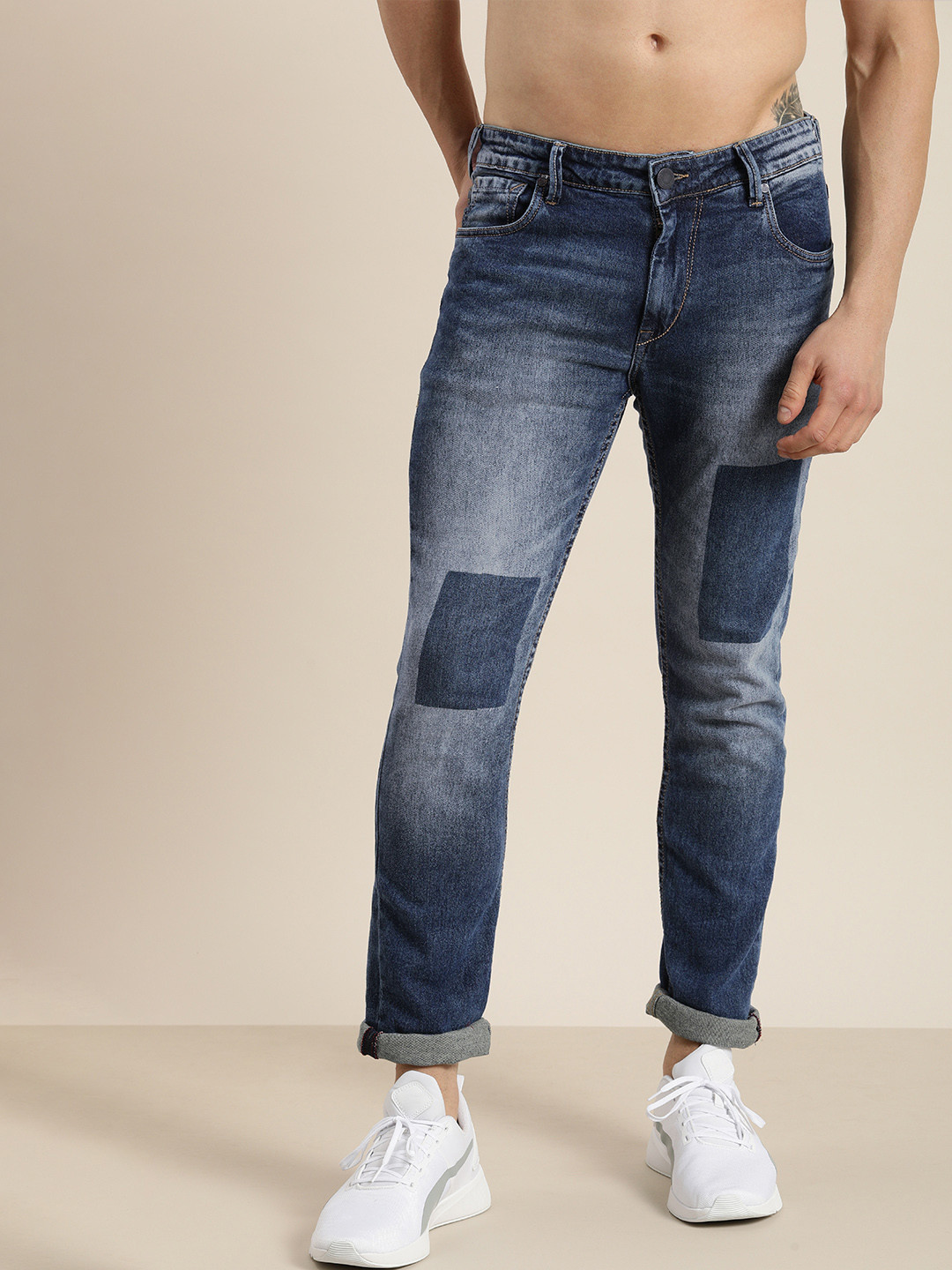 

Moda Rapido Men Blue Slim Fit Mid Rise Light Fade Coloublocked Stretchable Jeans