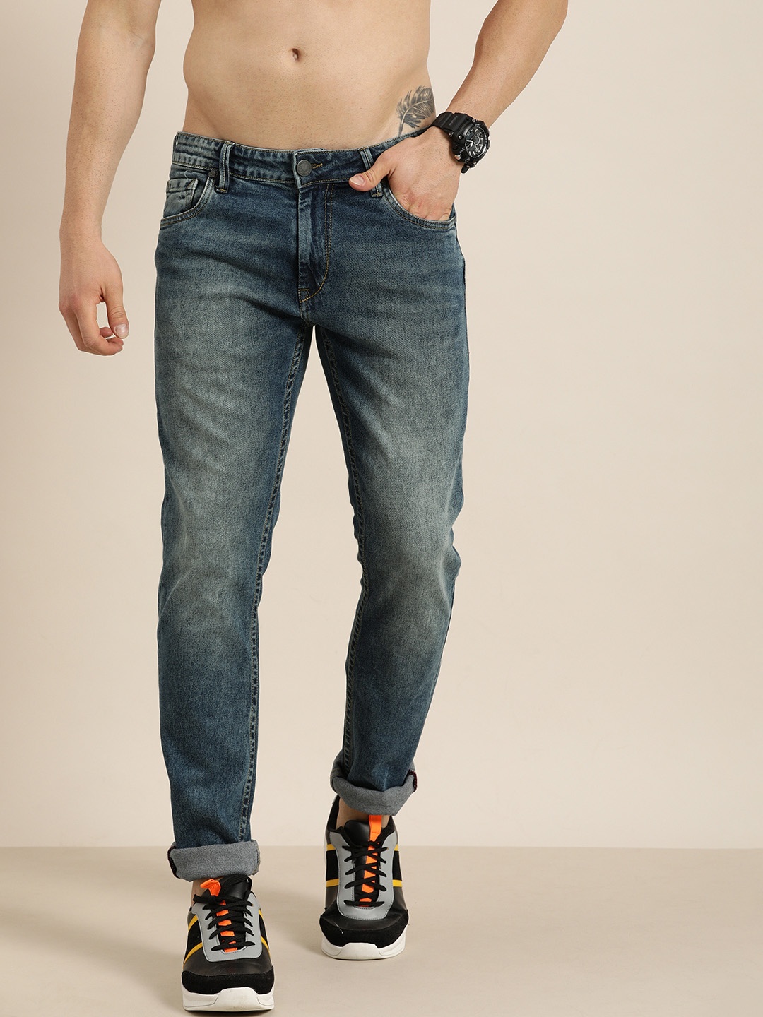 

Moda Rapido Men Blue Slim Fit Light Fade Stretchable Jeans