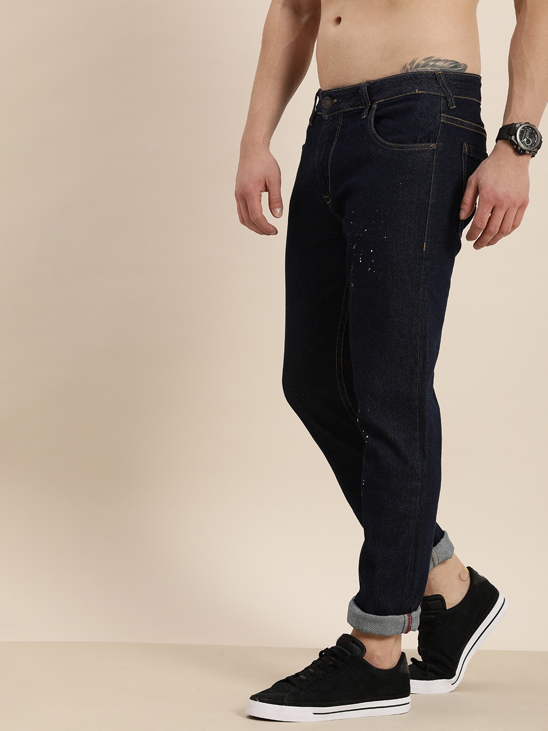 

Moda Rapido Men Blue Slim Fit Low-Rise Printed Stretchable Jeans