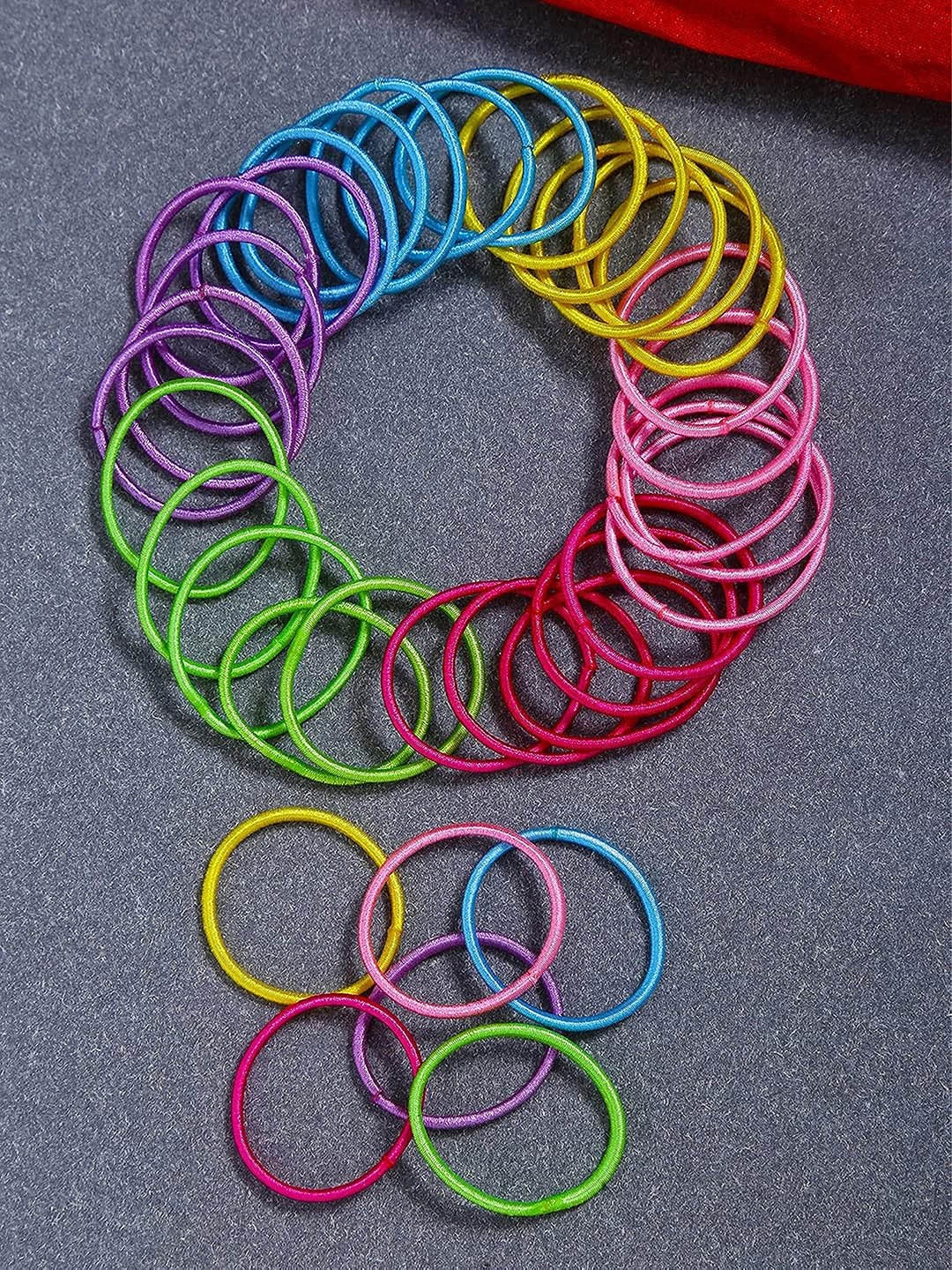 

Yellow Chimes Girls 200 Pcs Ponytail Holders, Pink