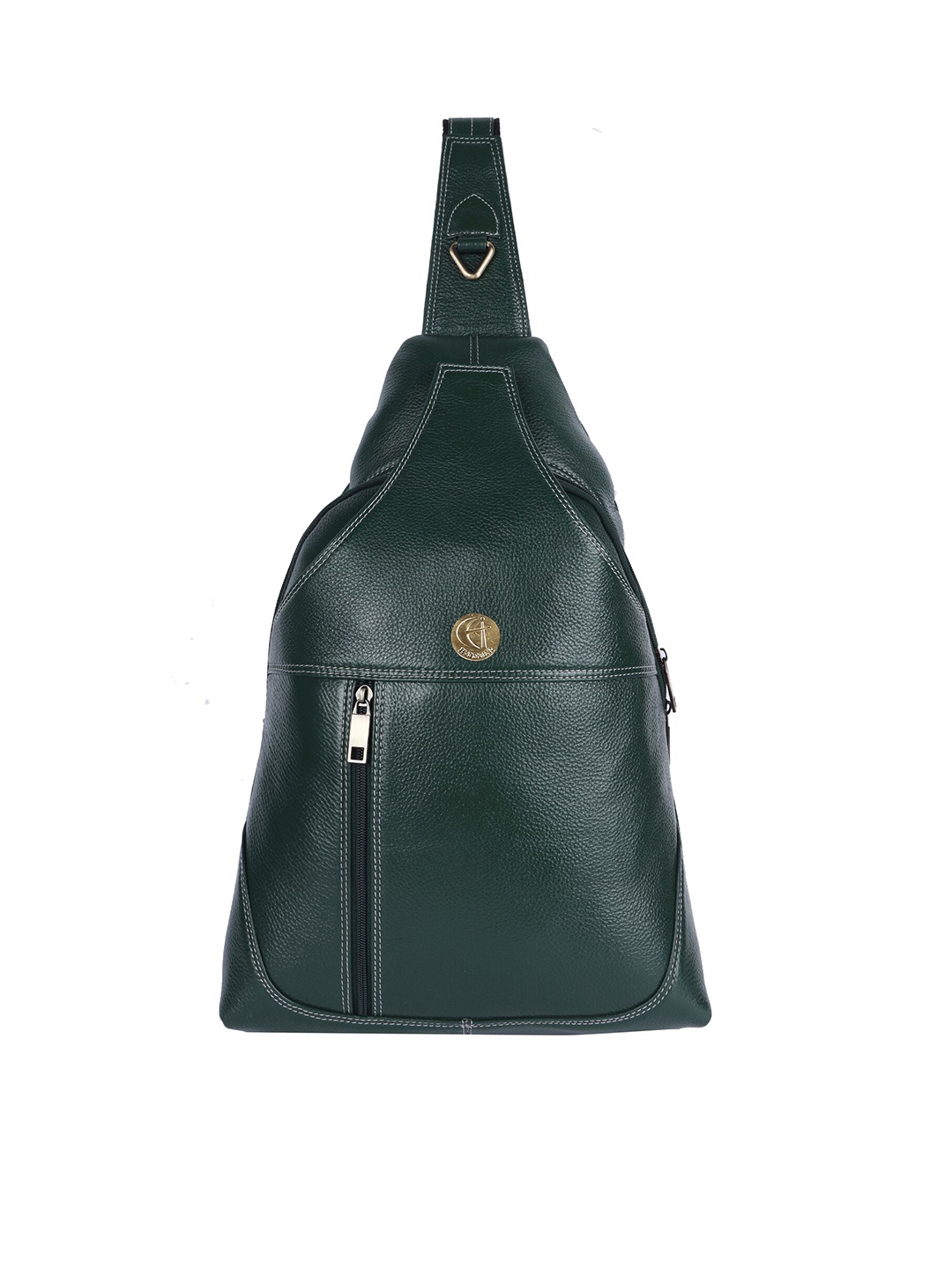 

HiLEDER Unisex Pure Leather Sling Cross Body Outdoor Travel Backpack, Green