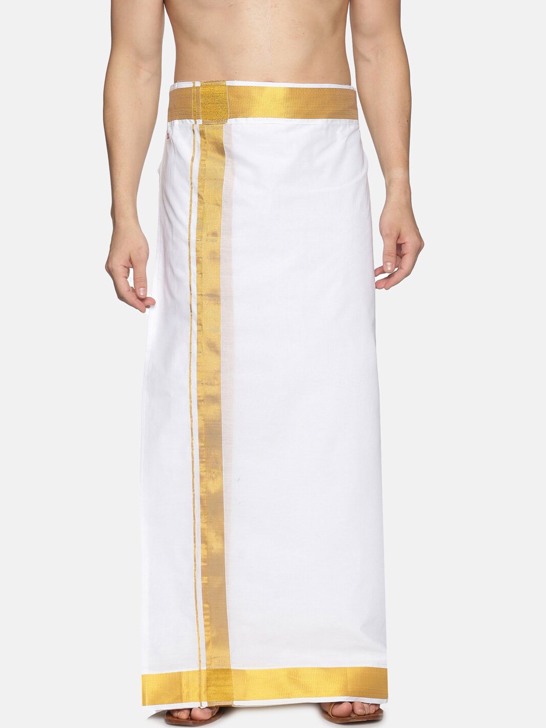 

Sethukrishna Men White Solid Readymade Dhoti