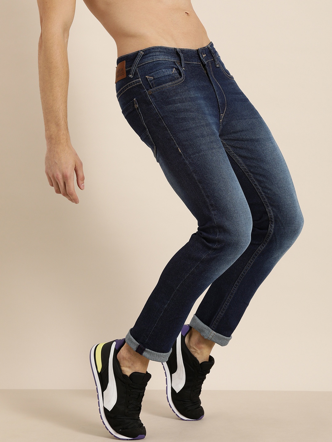 

Moda Rapido Men Blue Skinny Fit Mid Rise Light Fade Stretchable Jeans