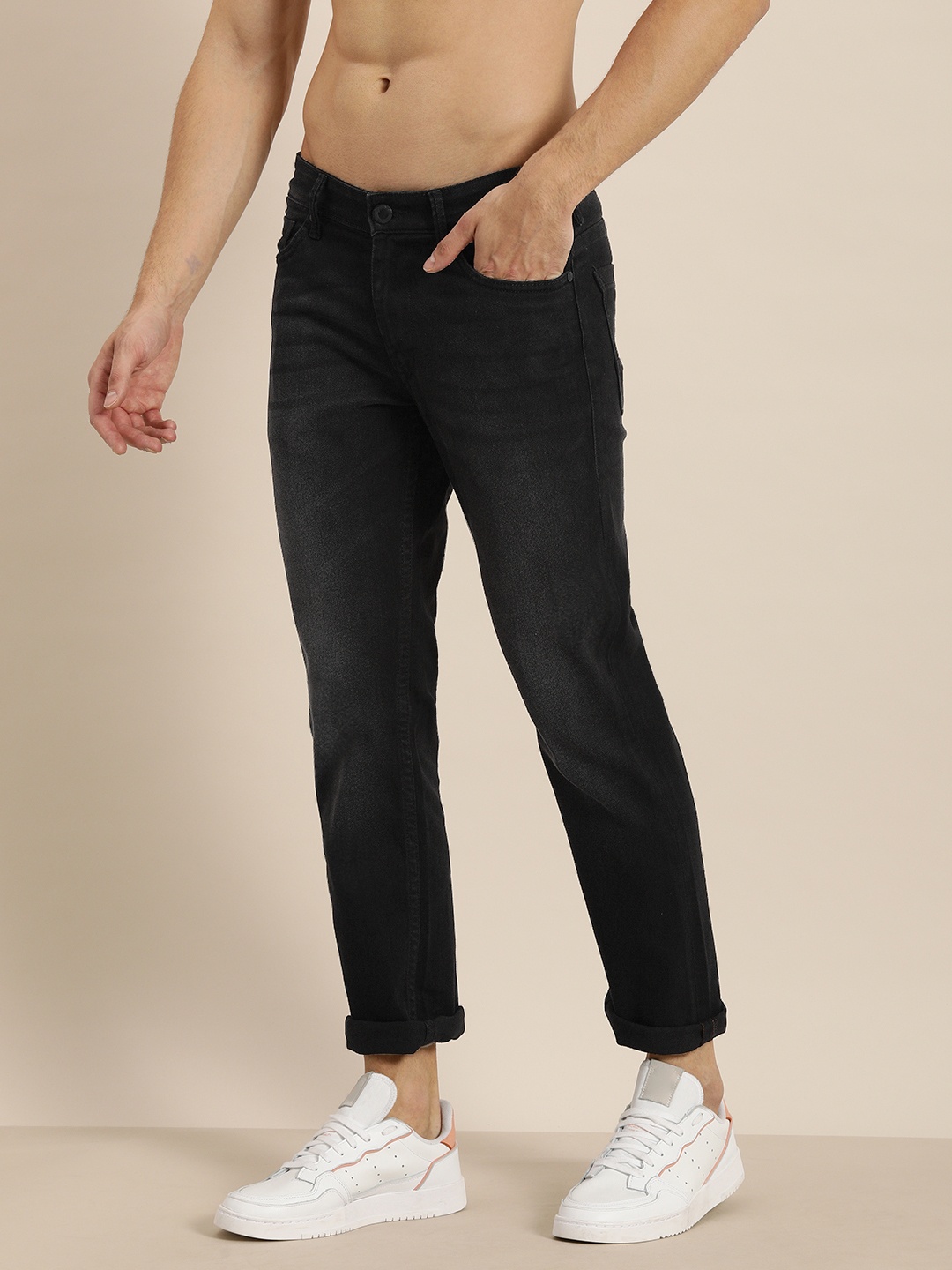 

Moda Rapido Men Black Slim Fit Light Fade Stretchable Jeans