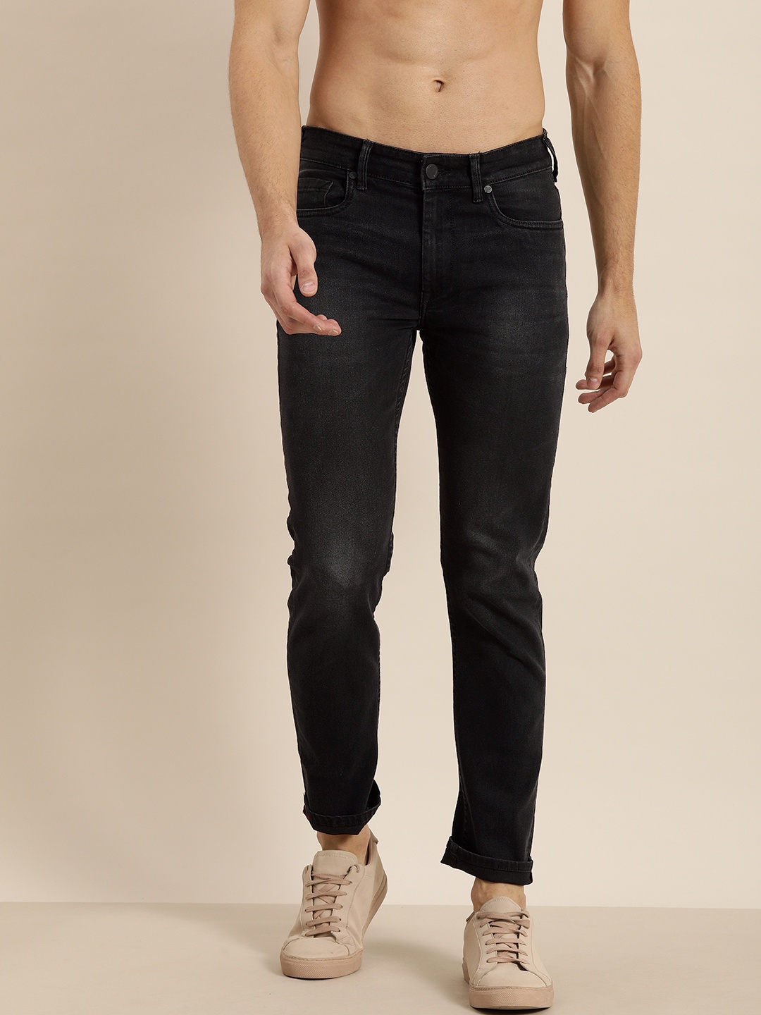 

Moda Rapido Men Black Skinny Fit Mid Rise Light Fade Stretchable Jeans
