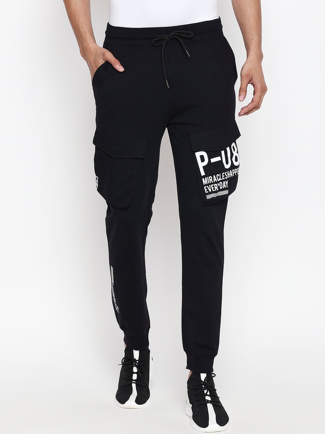 

People Men Black Slim Fit Joggers Trousers